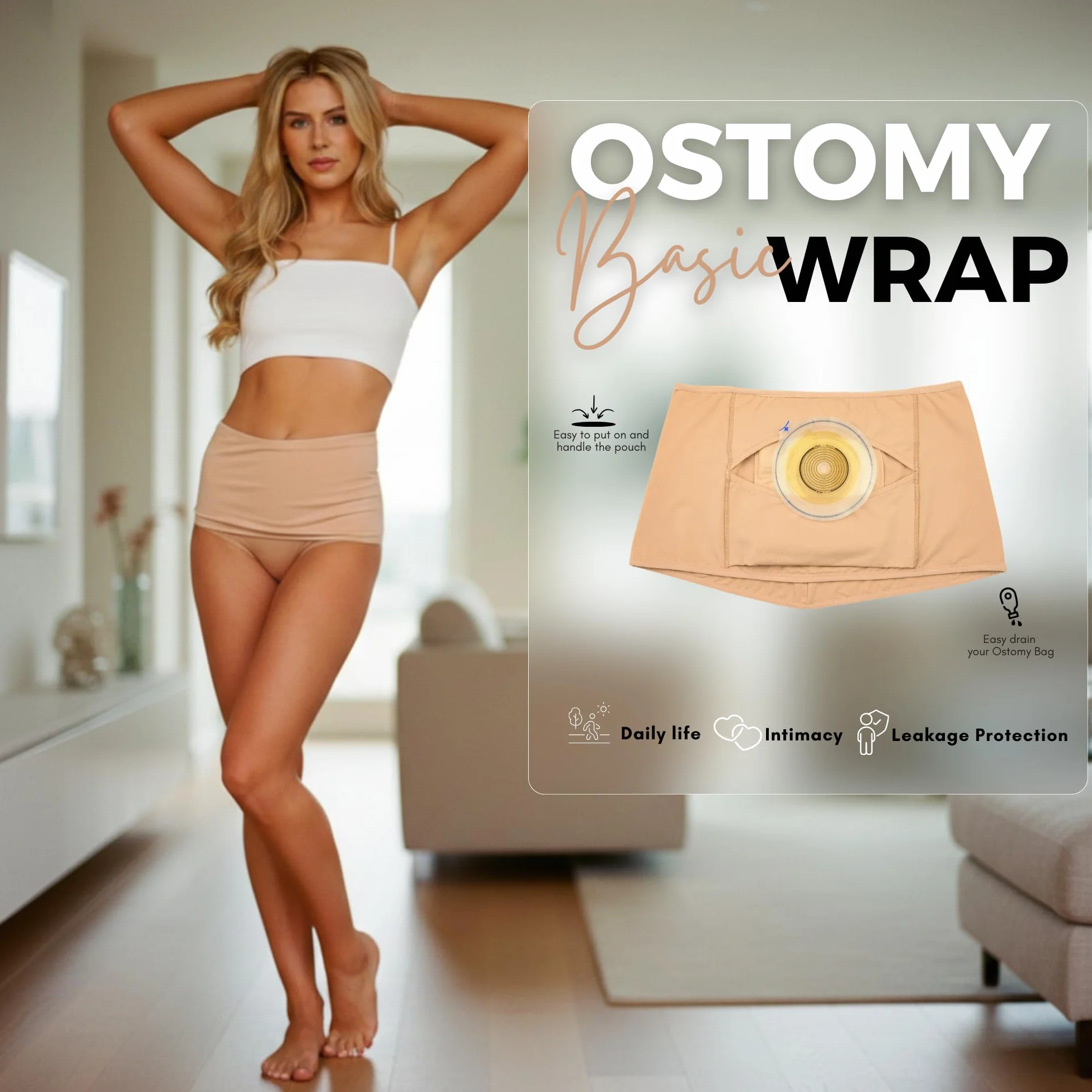 SIIL Ostomia Owijka Stomijna Beżowa | Pas Stomijny | Pokrowce na Worki Stomijne