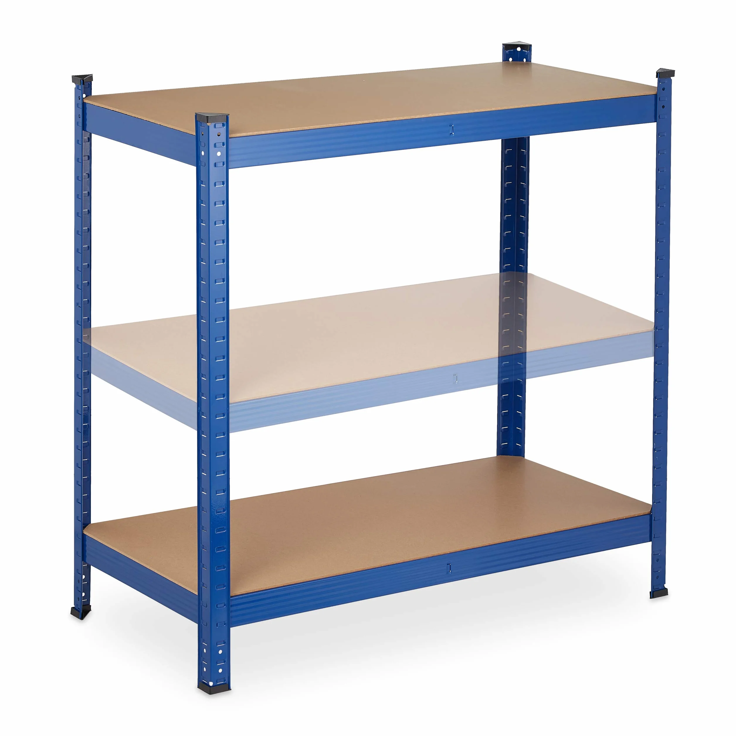Relaxdays regał magazynowy do 875kg, metalowa półka, 5 poziomów, szafka do garażu 150x75x30 cm, niebieski