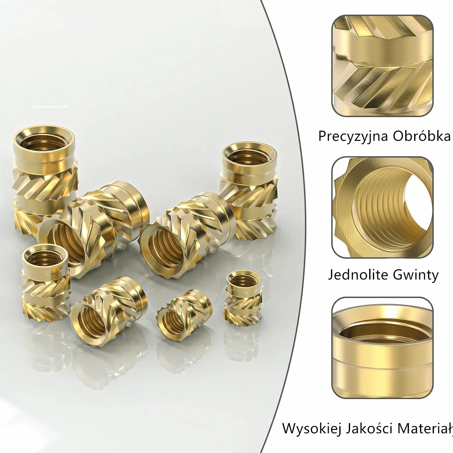 ORTAVA Wkład gwintowany M8, 20 sztuk, mosiężne nakrętki radełkowane, M8 × 15 × 10 mm, gwintowane wkładki do części z tworzywa sztucznego pod wpływem ciepła lub ultradźwięków w częściach drukarki 3D