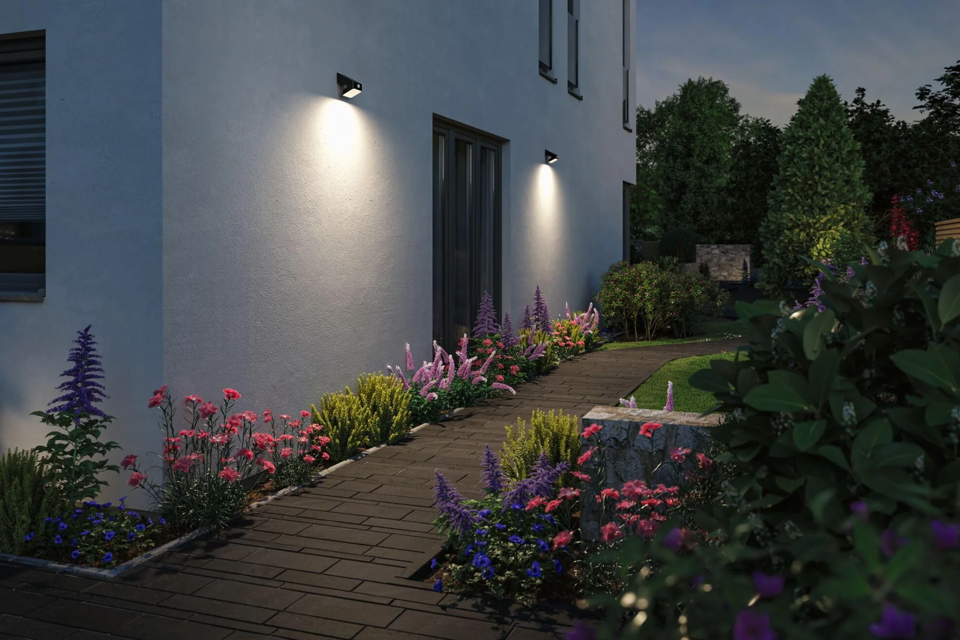 Paulmann 94608 Solarna myjka ścienna LED LeslyTwilight Controlled Motion Detector (IR) IP65Square 113x126mm3000K 5,5W 400lmantracyt plastik