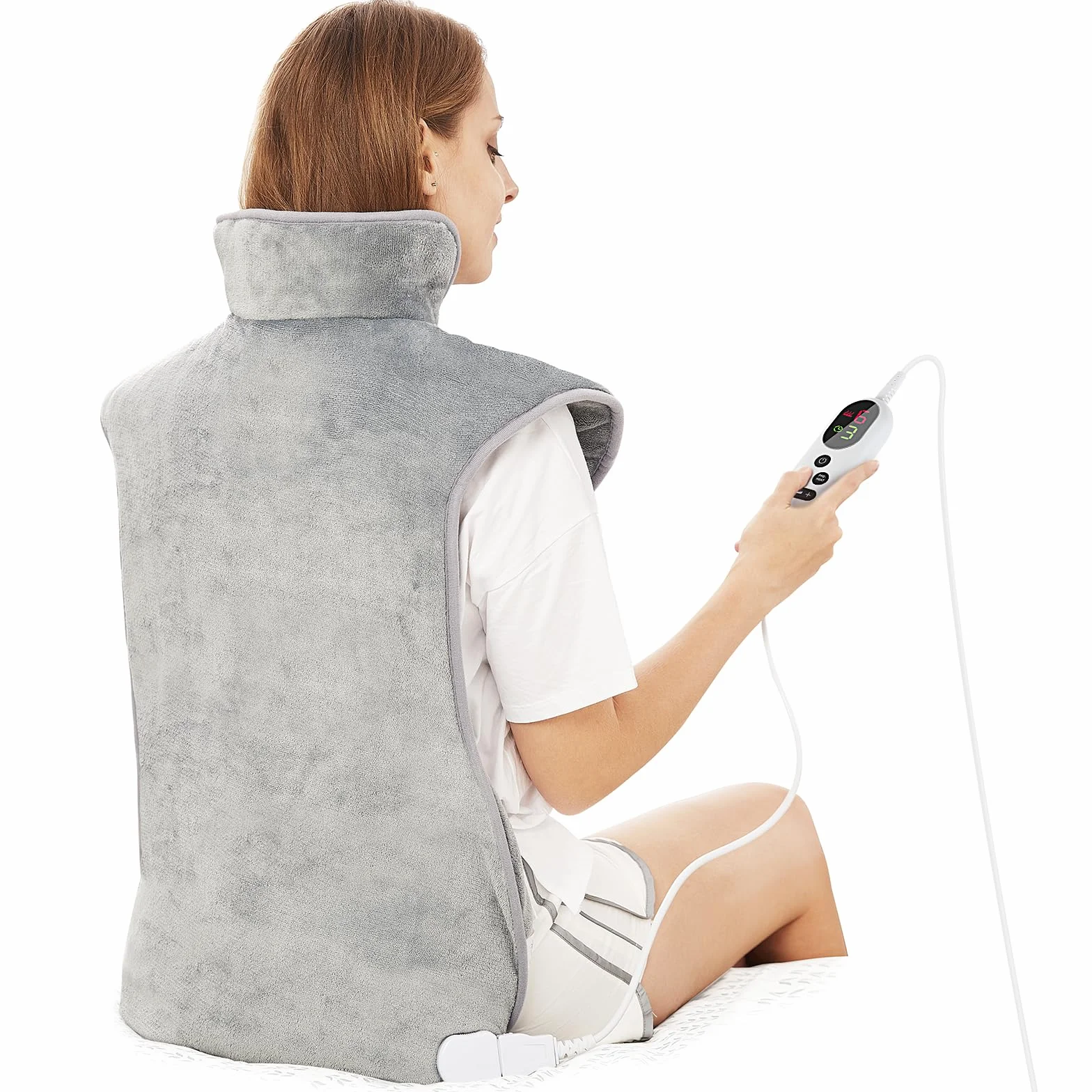 Elektryczna poduszka grzewcza do pleców 60×100 cm, 3 poziomy ciepła, automatyczne wyłączanie