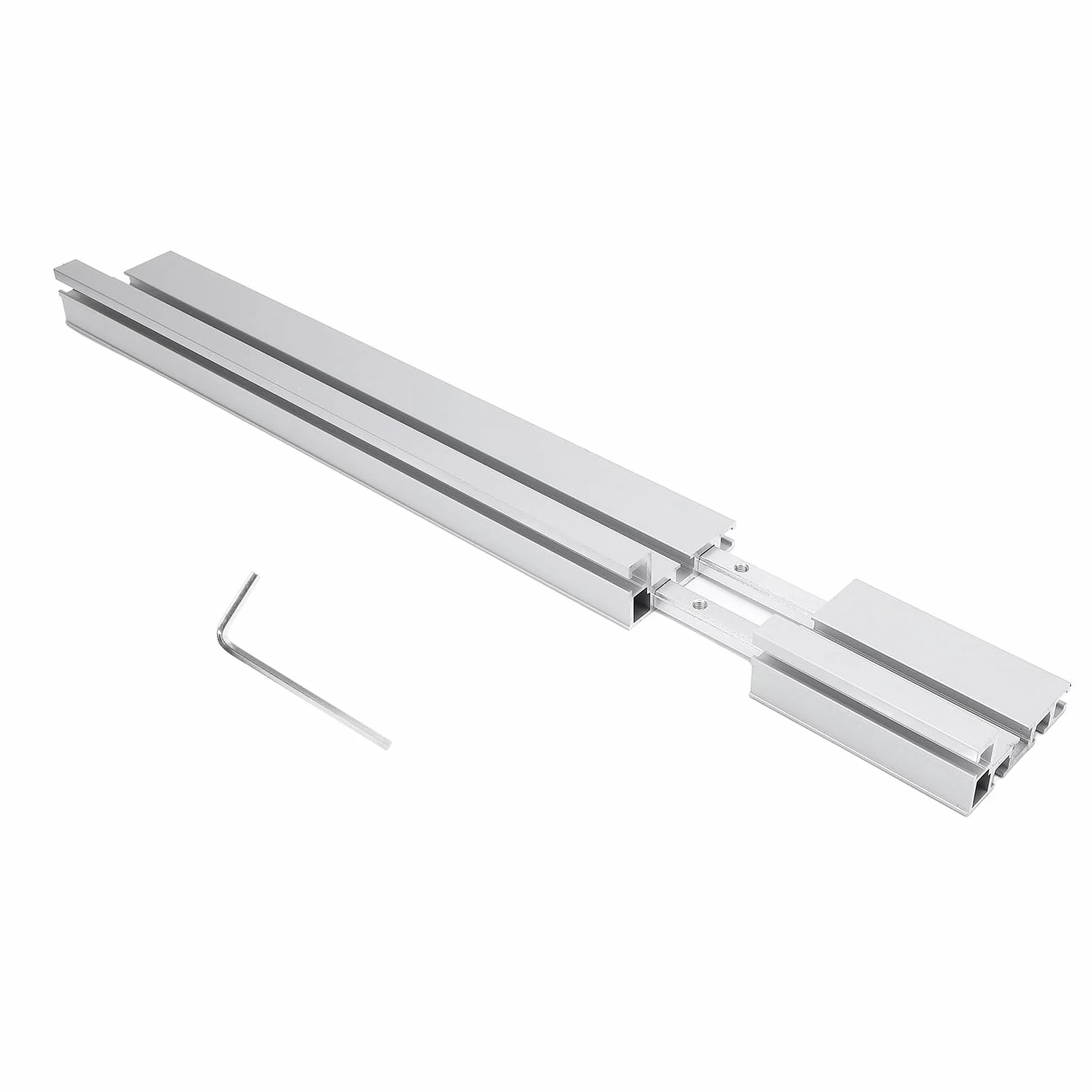 Prowadnica Kątowa ze Stopu Aluminium 50-86 Cm z możliwością Regulacji, Wyposażona w Dedykowany System Prowadnic do Obróbki Drewna, Kompatybilna z Frezarkami i Frezarkami