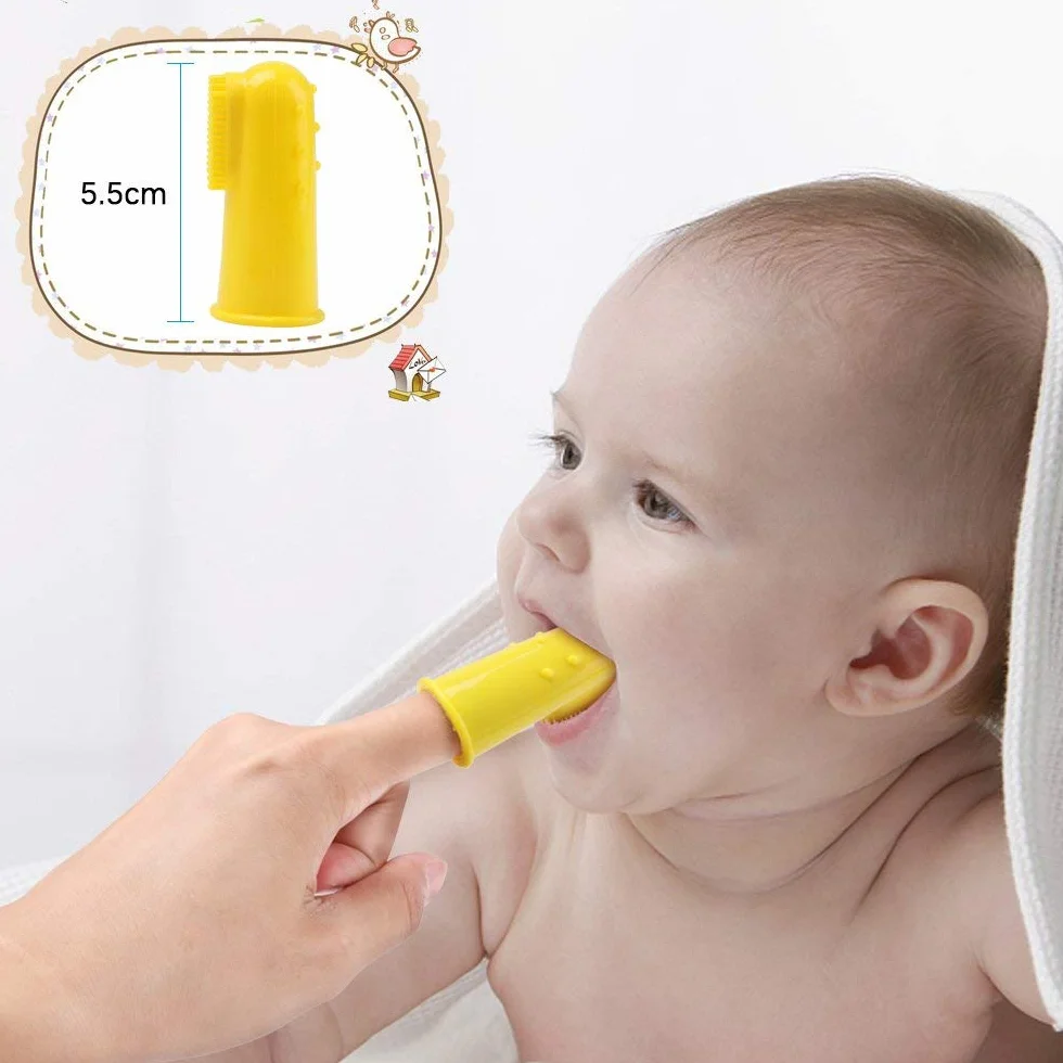 Vicloon Szczoteczka do zębów Finger, 6 szt gumowa szczoteczka do zębów, silikonowe szczoteczki do zębów dla niemowląt, wielokolorowa szczoteczka do zębów dla dzieci do masażem dziąseł z etui