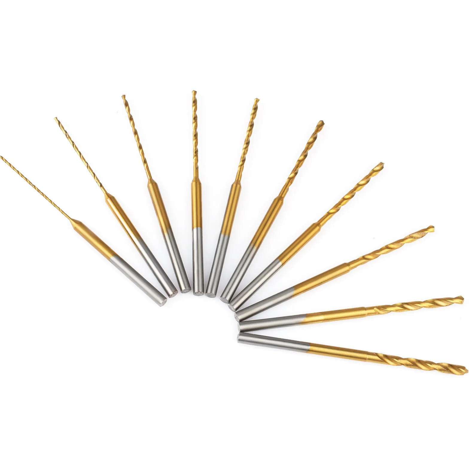 Ainiv 10 sztuk mini mikro wiertła do grawerowania 0,6 mm do 2,2 mm chwyt 2,35 mm trzpień powlekane tytanem małe wiertło do drewna żywica plastikowy brelok wisiorek biżuteria