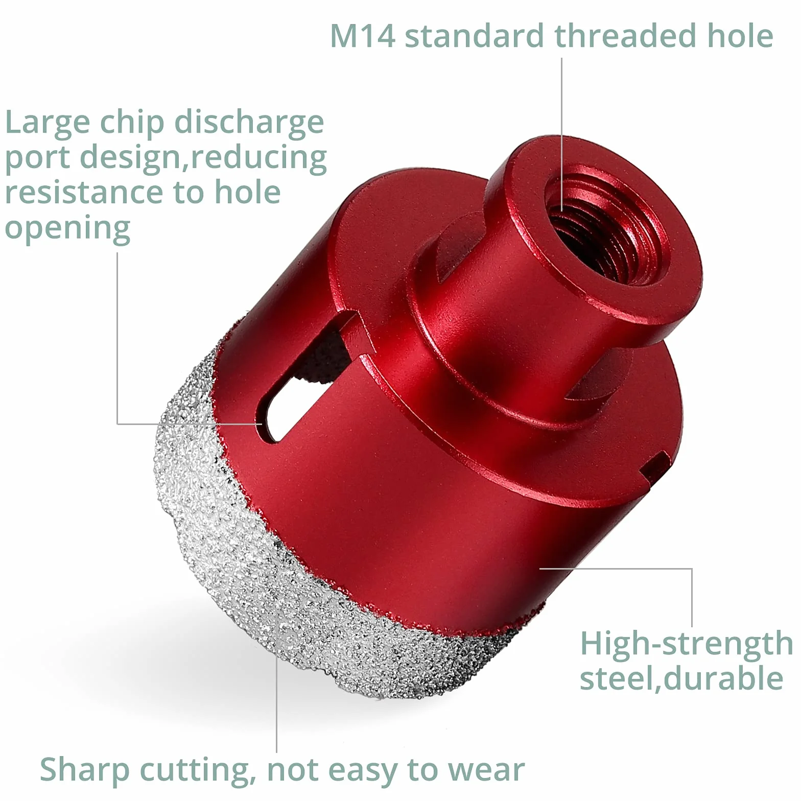 COLFULINE Wiertła diamentowe na sucho, 8 szt. M14, średnica wiercenia 20, 25, 30, 35, 40, 45, 50, 68 mm, zestaw diamentowych otwornic z aluminiową skrzynką, otwornica do lutowania na mokro / sucho do porcelany szkła, płytek ceramicznych