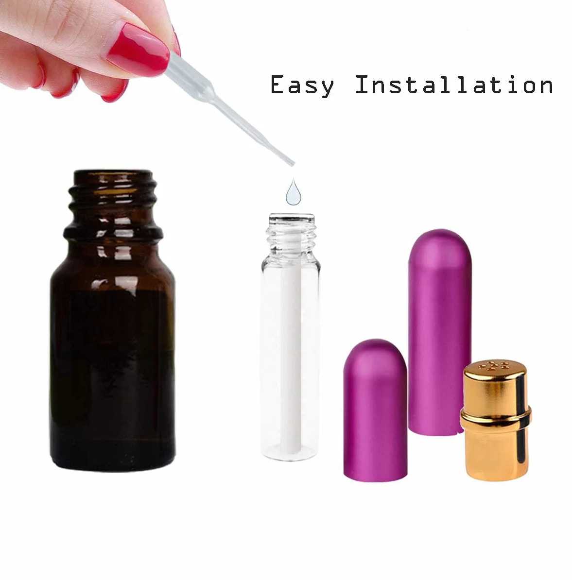 8-pakowy inhalator olejków eterycznych Aluminiowe rurki do aromaterapii do nosa z 8 bawełnianym knotem Puste przenośne rurki do inhalatora Milti-Color do wielokrotnego napełniania do podróży