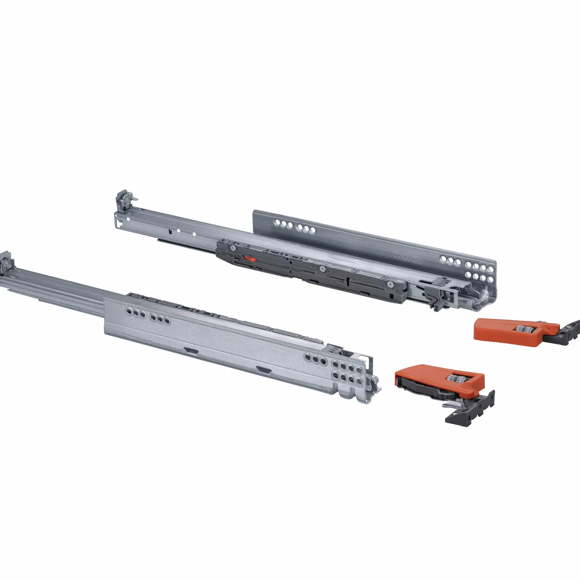 Gedotec prowadnice do szuflad z pełnym wysuwem 450 mm z tłumieniem Blum Movento 760H4500B | Nośność: 40 kg | Drewniane wysuwane szuflady z miękkim zamknięciem | 1 para szuflad z łącznikami