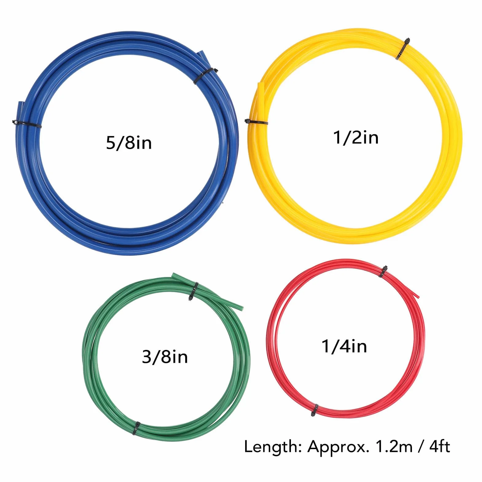 Denash 4 szt. Wbudowana Giętarka do Rur Miedzianych, Oznaczone Kolorami Paski do Gięcia Rur Miedzianych 1,2 M do Rur 1/4 Cala 3/8 Cala 1/2 Cala 5/8 Cala, z Materiałem PE do Instalacji