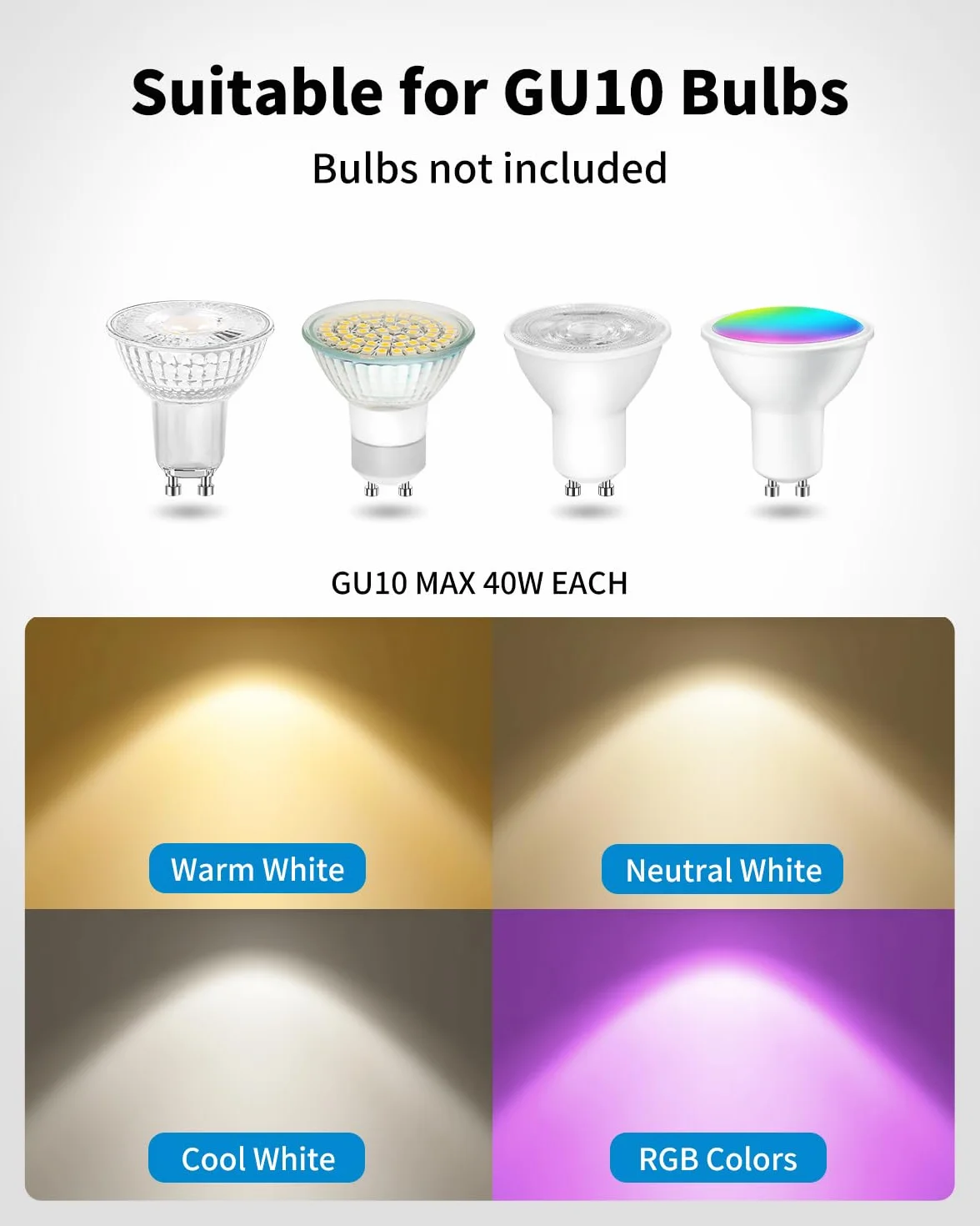 LVWIT Lampa sufitowa GU10, 4-punktowa lampa sufitowa LED posrebrzana ocynkowana, oświetlenie wewnętrzne, żyrandol kuchenny, metalowa rampa (bez żarówki)