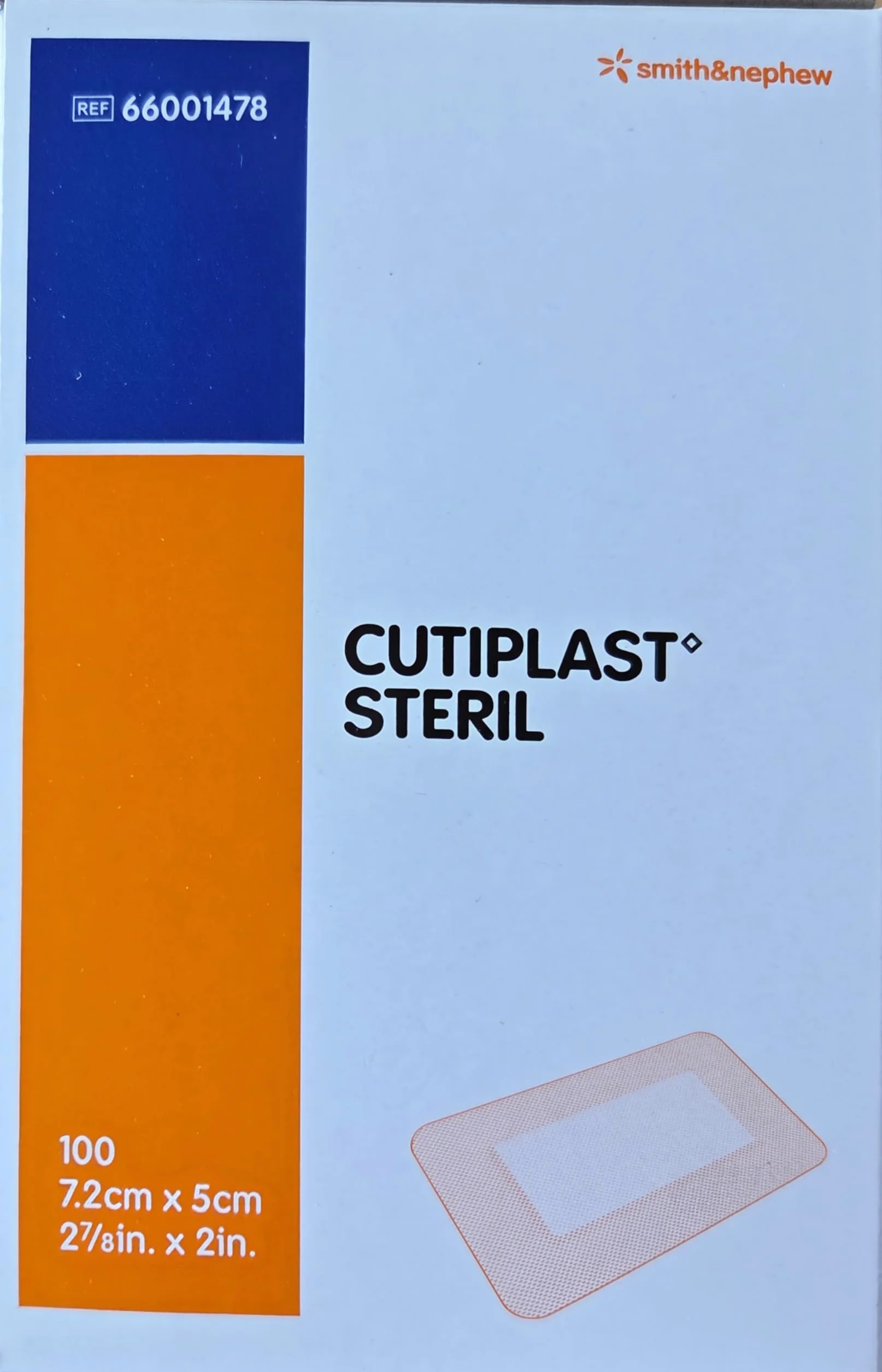 CUTIPLAST sterylny opatrunek na ranę 7,2 cm x 5 cm 100 szt