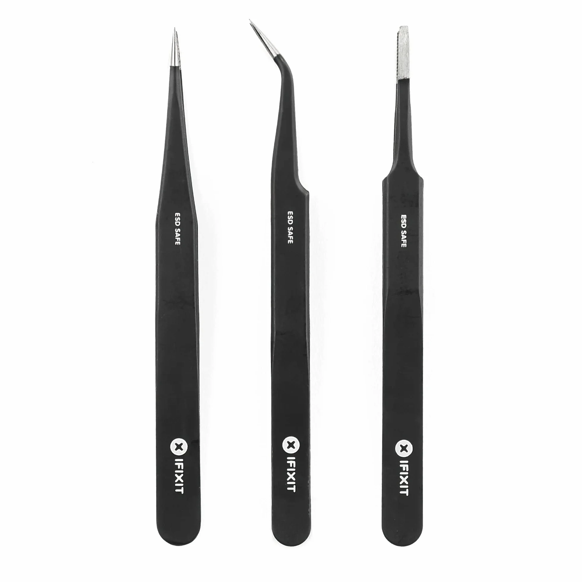 iFixit Precision Tweezers Set, zestaw mechaniki precyzyjnej z 3 precyzyjnymi pincetami do naprawy urządzeń elektronicznych takich jak smartfon, tablet