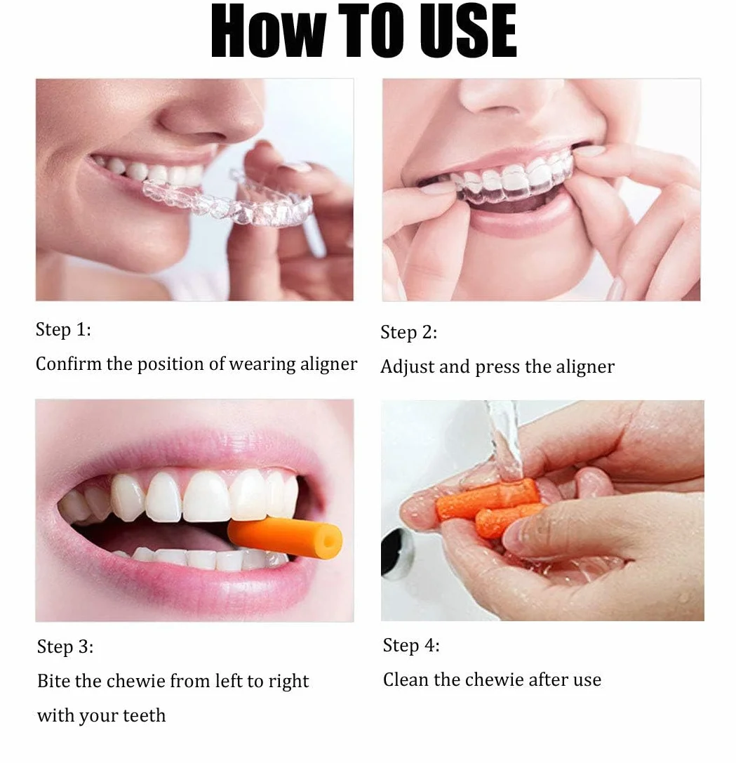 Aligner Chewies do lejek Invisalign, 6 szt. Uciskarki do lejków Aligner, Uciskarki do lejków do aparatów ortodontycznych