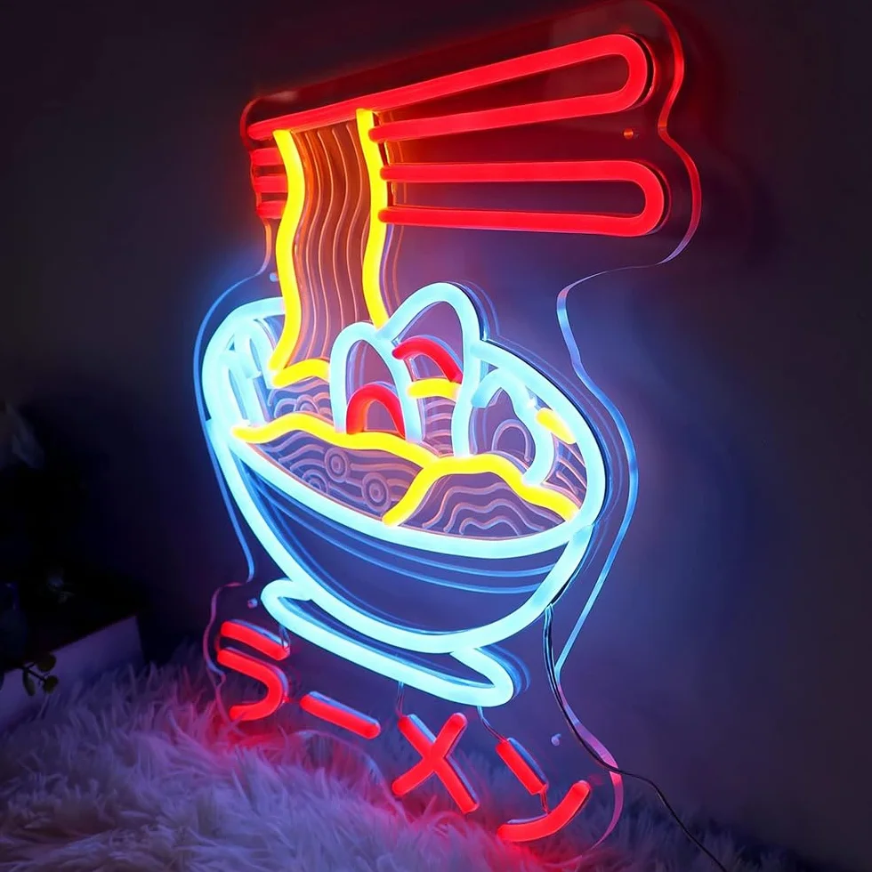 Znak LED Japońskie Sushi Neony Kawaii Światła Led Ścienne Dekoracyjne Koreańskie Lampki Nocne Strona Dekoracja Światło USB Regulacja jasności