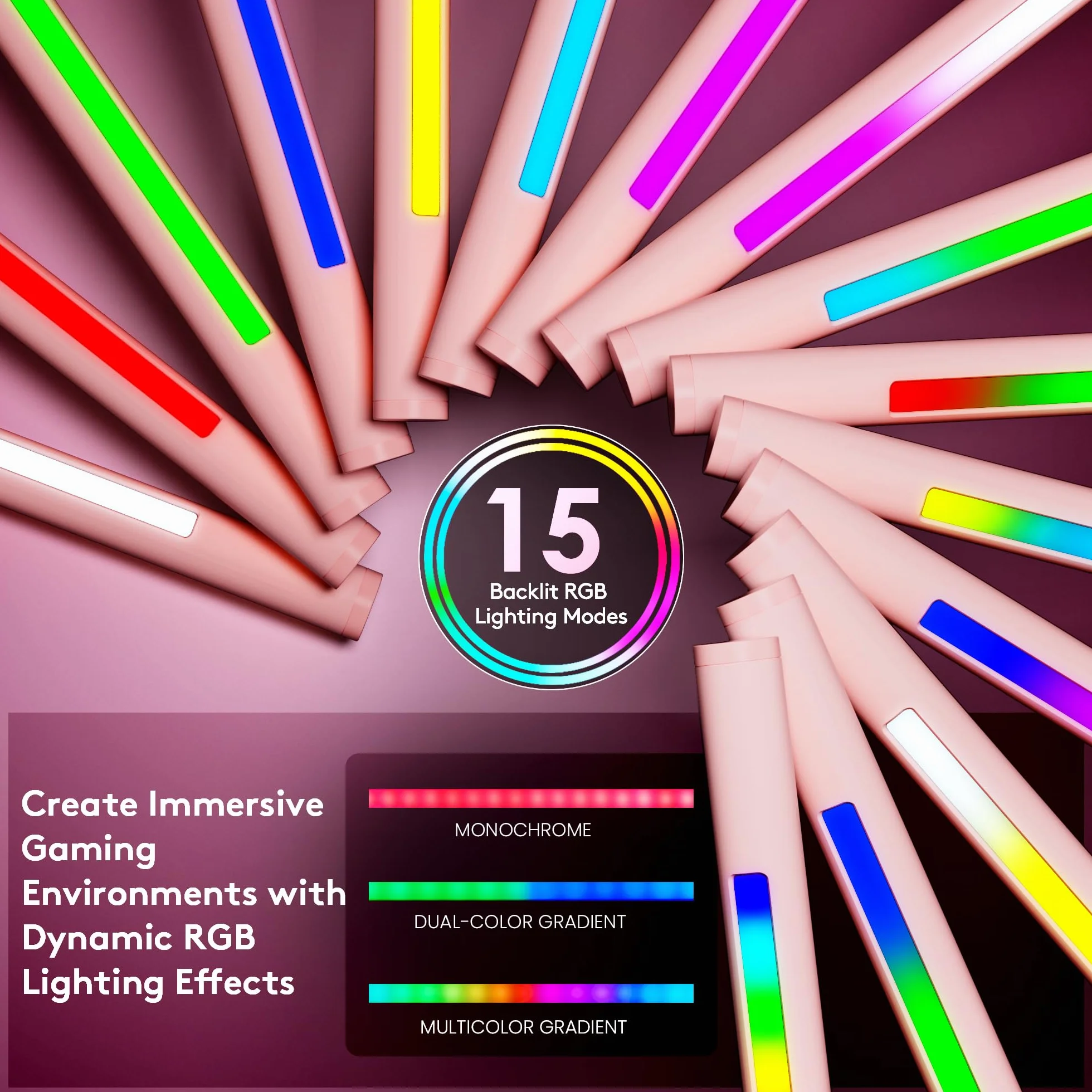 Quntis 51cm różowa listwa oświetleniowa monitora z pilotem i podświetleniem RGB, zakrzywiona lampa monitora komputerowego, regulacja temperatury barwowej i jasności, brak odblasków, ochrona oczu
