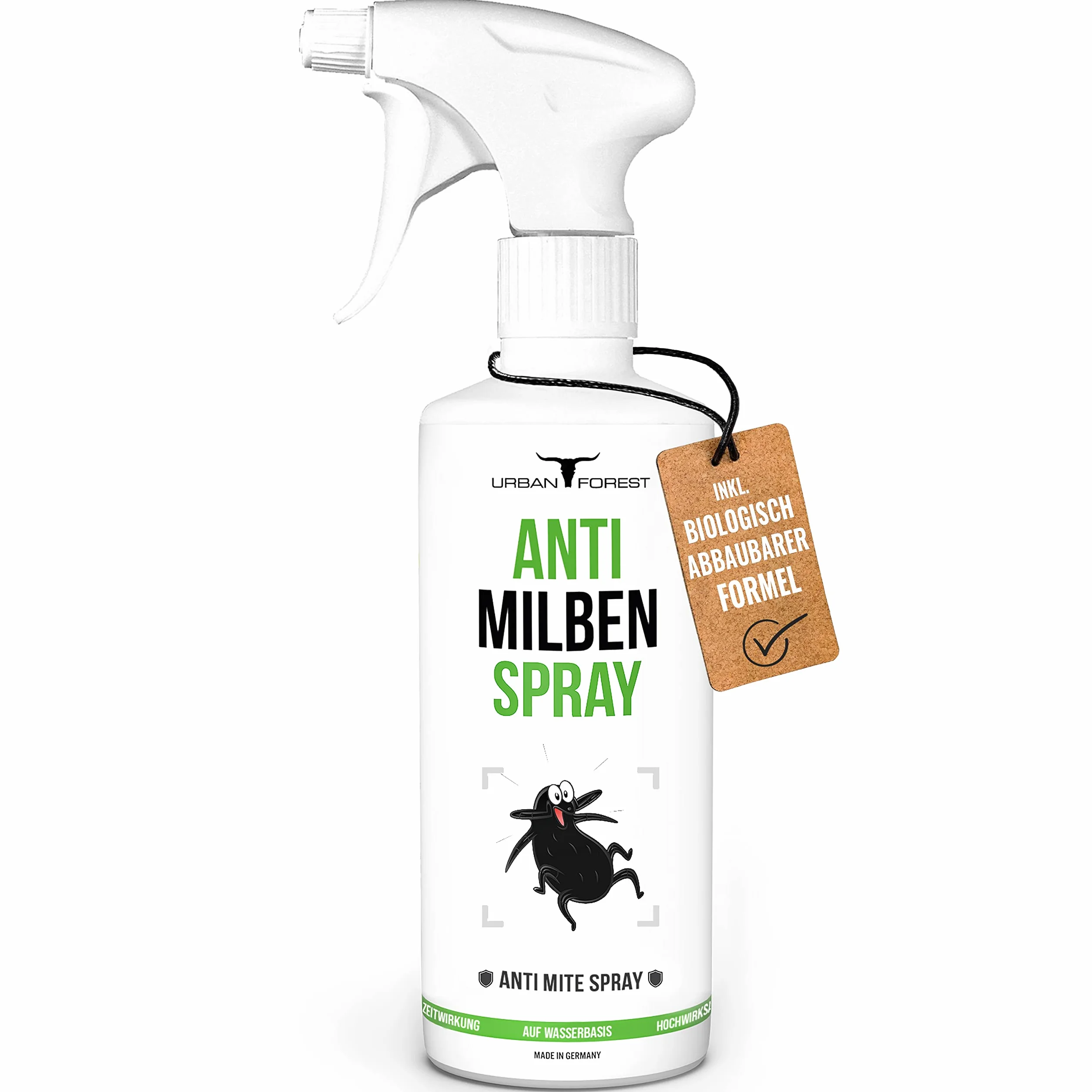 URBAN FOREST spray na roztocza do materacy i tapicerki | środek przeciwko roztoczom i bezwonny ochrona przed roztoczami o długotrwałym działaniu | spray na roztocza do łóżka i przeciwko roztoczom kurzu domowego | profesjonalny spray przeciw roztoczom 500