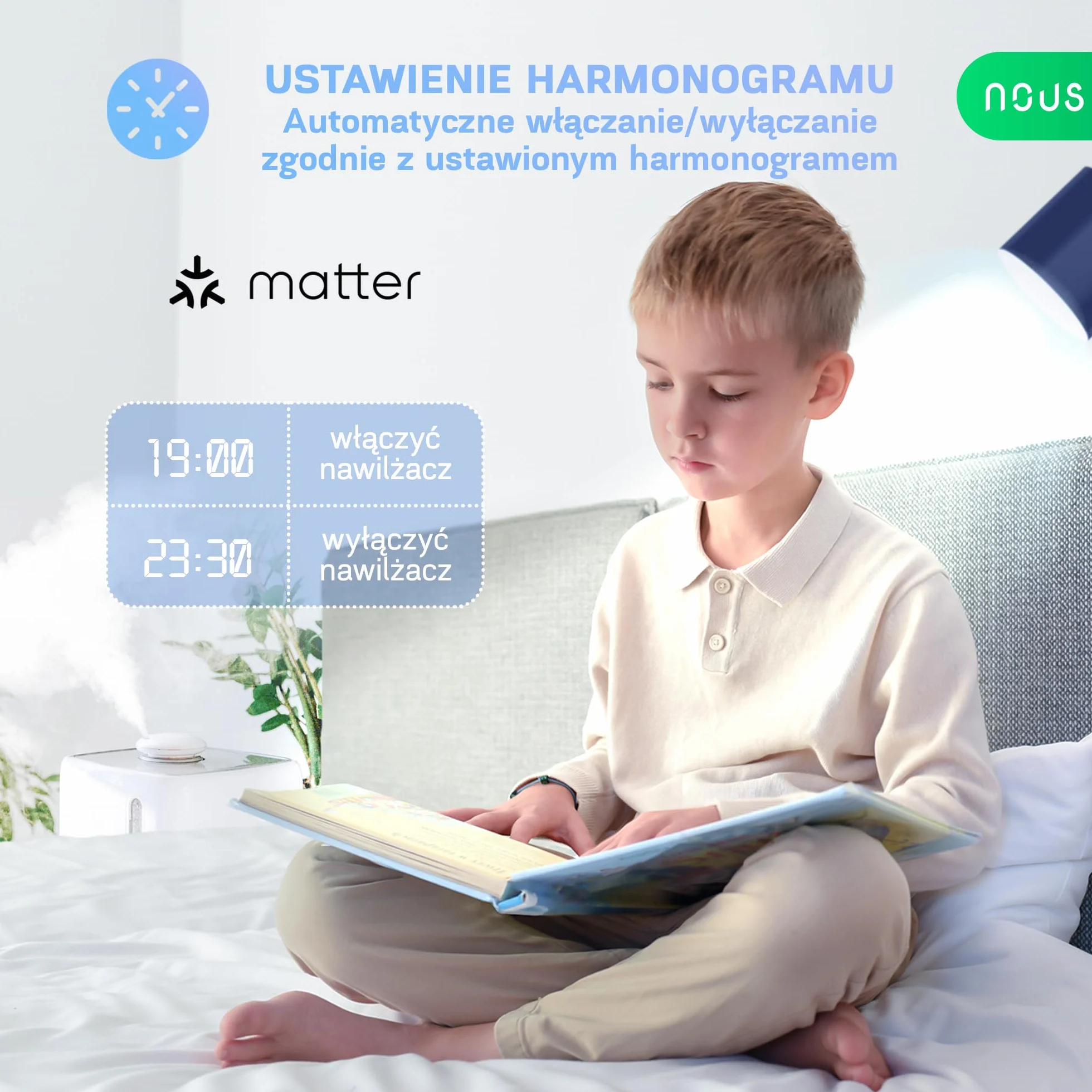 NOUS Matter Inteligentne Gniazdko WiFi z Pomiarem Zużycia Energii 16A 3840W, Kompatybilne z Alexa Google Home Tuya Apple Home, 4 szt.
