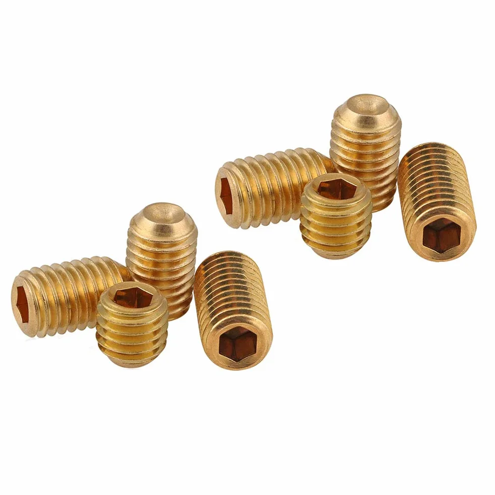 Śruby Dociskowe z Gniazdem Sześciokątnym ze Mosiądz, Puchar Punkt Śruby bez łba, Wkręty bez łba, M2×5mm,30 pcs