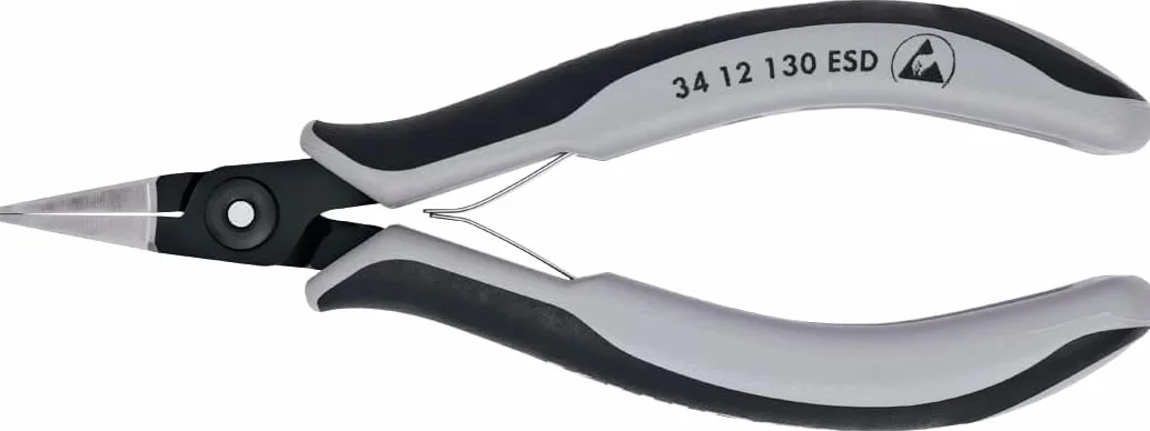 KNIPEX Szczypce precyzyjne dla elektroników ESD z osłonkami wielokomponentowymi 130 mm, 34 12 130 ESD