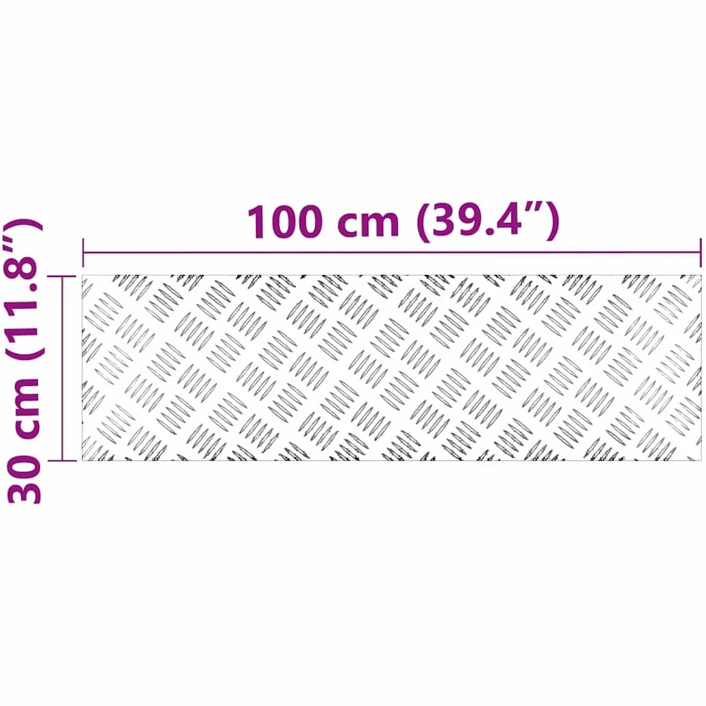 Stopnie schodowe aluminiowe, srebrne, prostokątne, 2 sztuki, 100 x 30 cm, do użytku wewnątrz i na zewnątrz, antypoślizgowa mata schodowa z ochroną przed zadrapaniami i hałasem, 2 sztuki