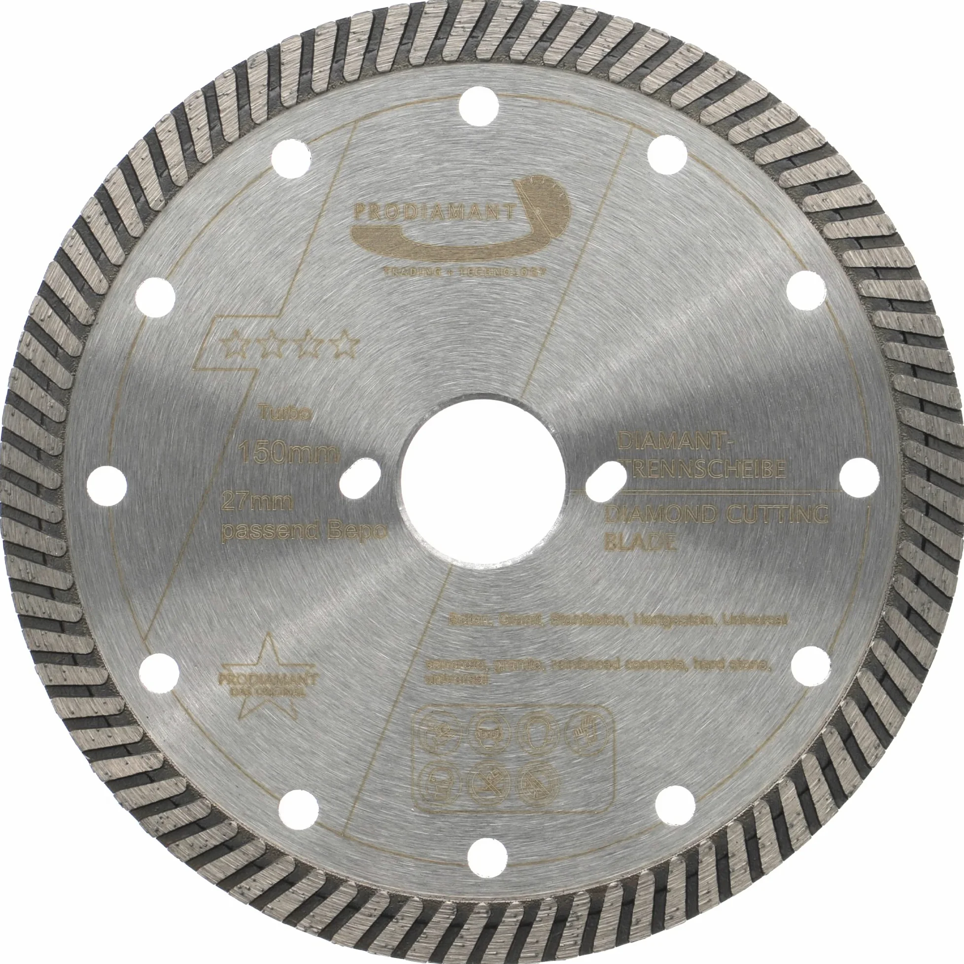 PRODIAMANT Diamentowa tarcza do cięcia 150mm 27mm Turbo Premium do betonu muru zbrojonego