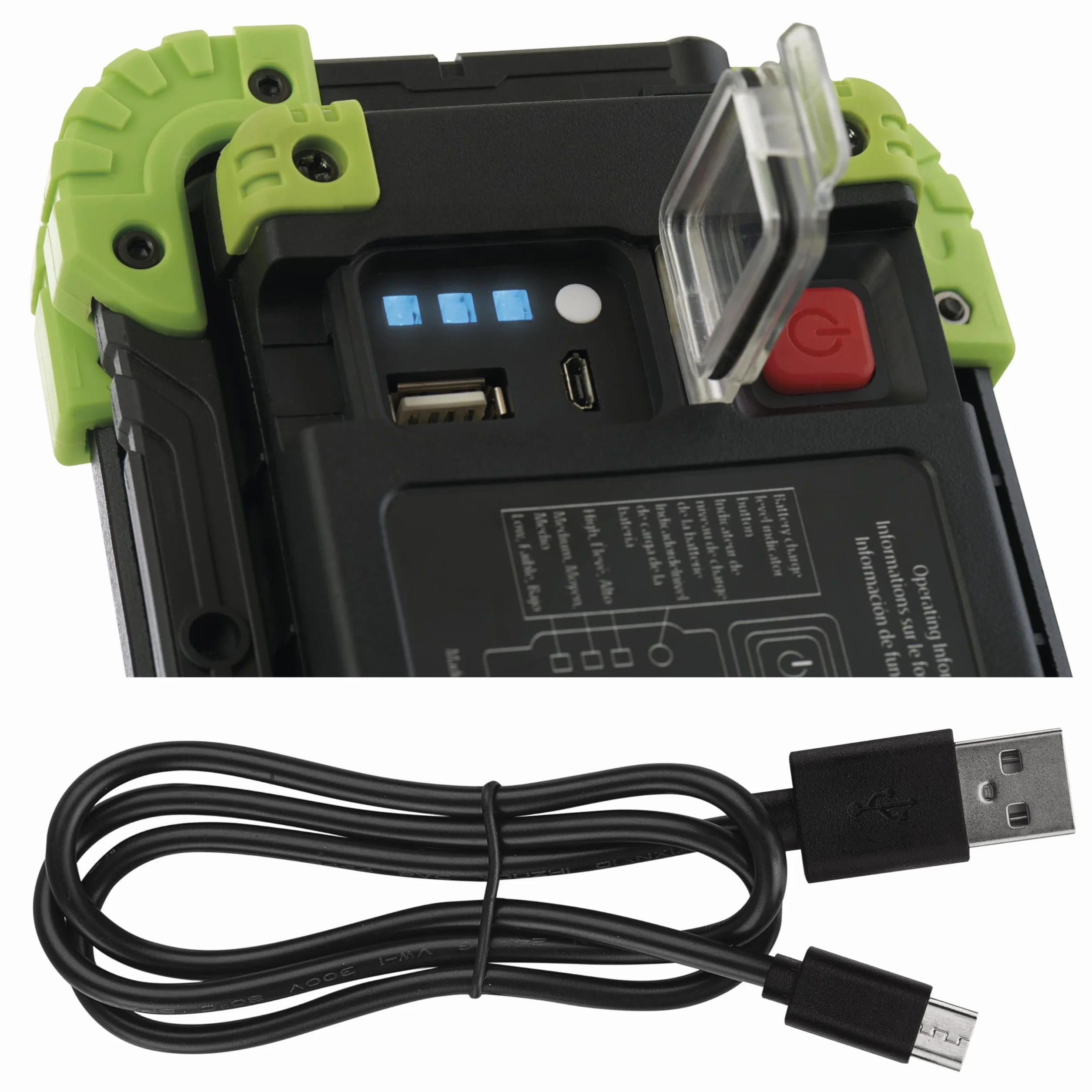 Emos Lampa Robocza Led, Czarny/Zielony, Zasięg 35 m