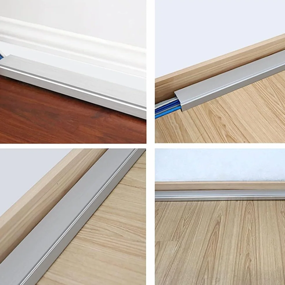 Korytarz kablowy, kanał ze stopu aluminium do domu i biura, dekoracyjna osłona, 40 x 20 x 1,0 mm