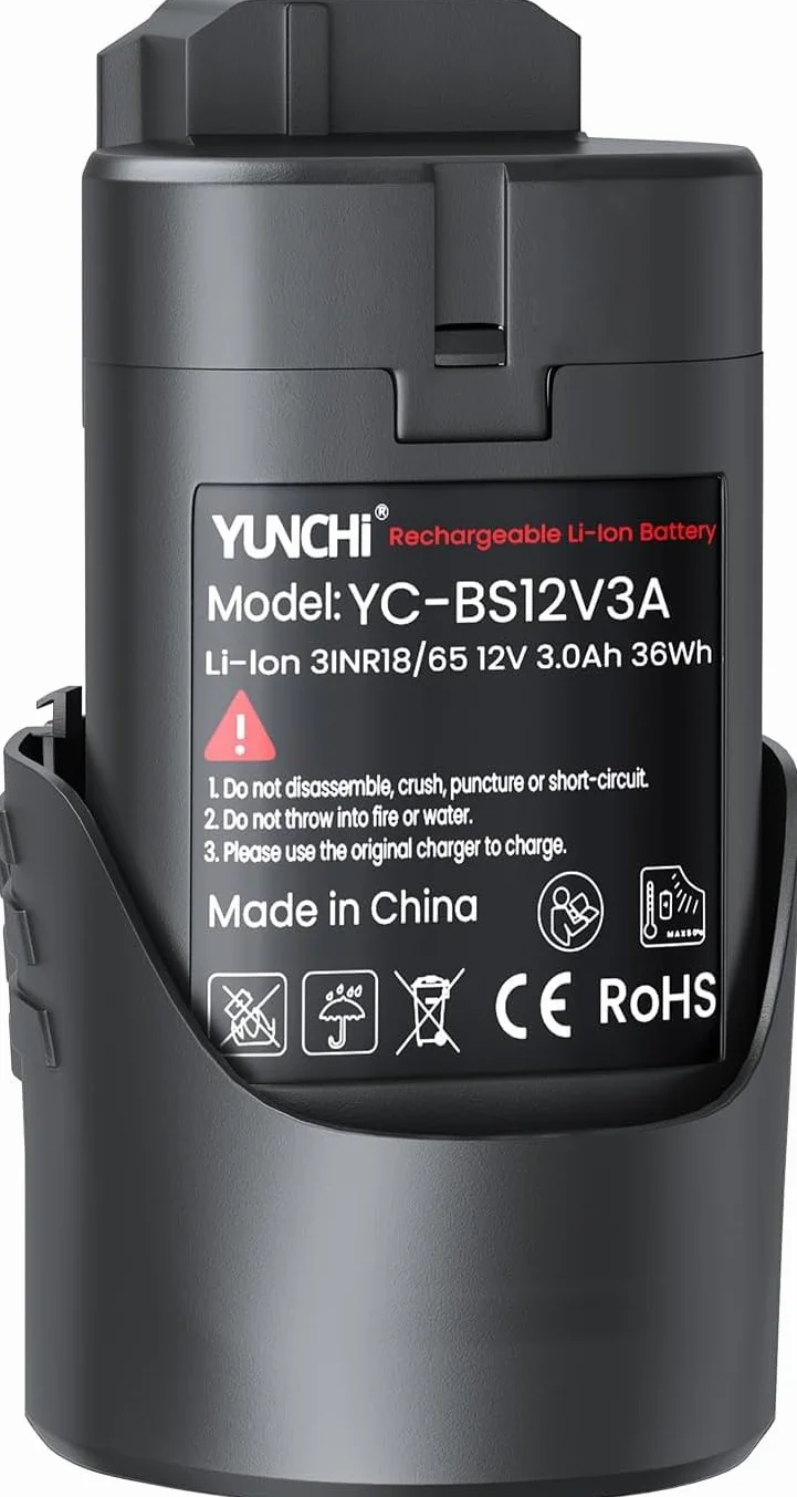 YUNCHI Akumulator zastępczy 3,0 Ah do Bosch 12 V, 2 sztuki