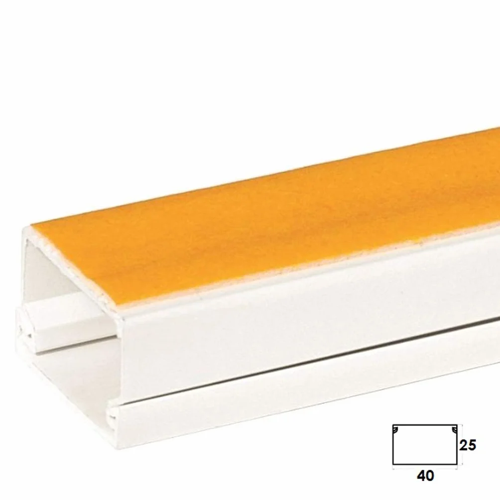 ENVA® Elektryczny przewód kablowy, biały samoprzylepny do malowania kabel do bagażnika PCW i drut schludny plastikowy przewód elektryczny mini bagażnik (10, 40 x 25 mm)