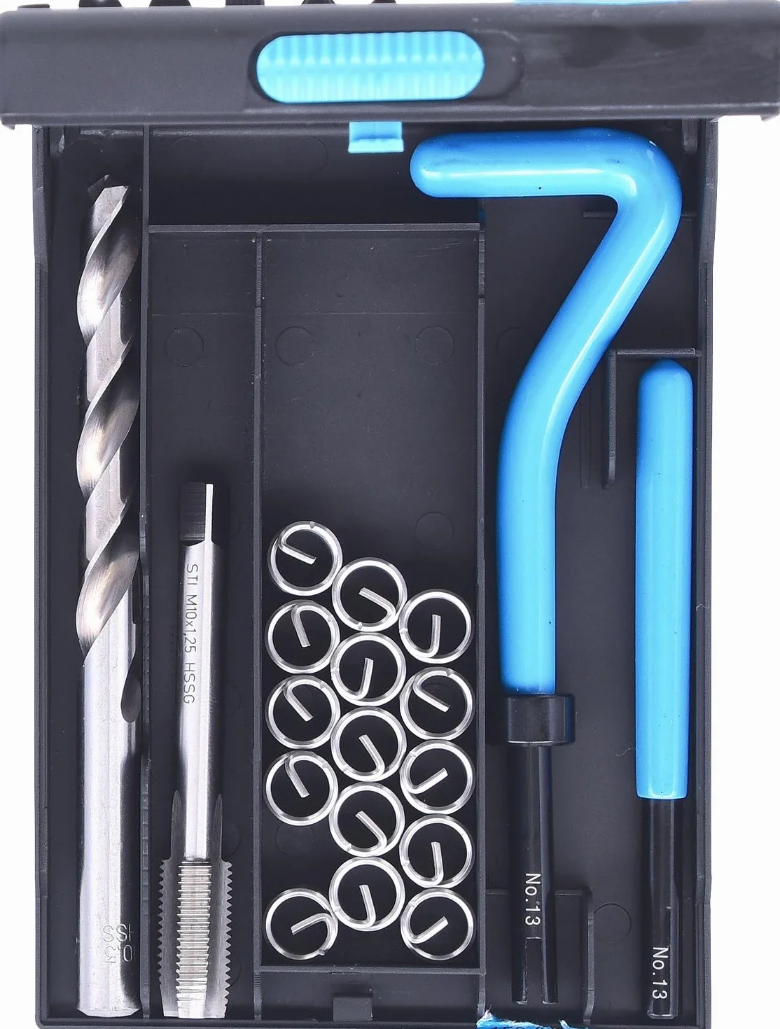 KS Tools 150.6070 Zest do naprawy gwintów ze stali nierdzM10 x 1,25 x 13,8 mm, 19-szt