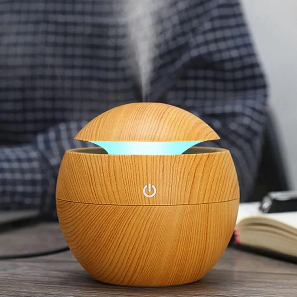 Retoo Nawilżacz powietrza, dyfuzor do aromaterapii, 150 ml, olejki do aromaterapii, ultradźwiękowy z oświetleniem LED, dyfuzor olejków eterycznych, elektryczna lampa zapachowa do biura, sypialni, spa