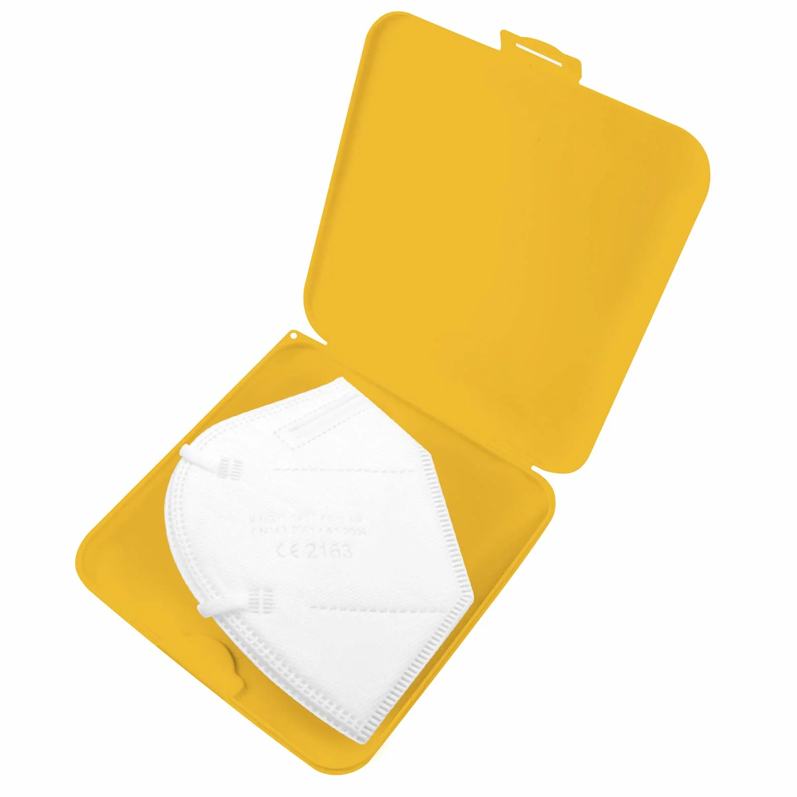 TBOC Etui na maskę – Quatratic Slim Box [żółty] do przechowywania masek, przenośny organizer z twardego tworzywa sztucznego, do jednorazowych masek, lekki i wielokrotnego użytku, do ochrony przed
