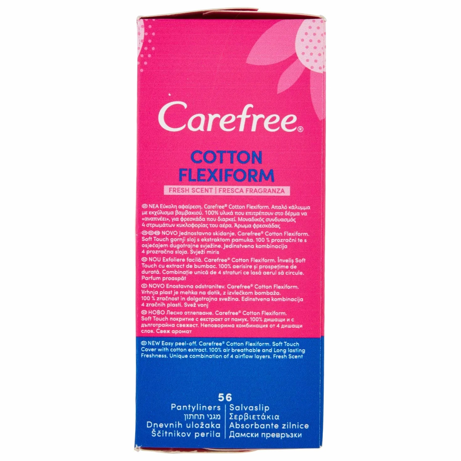 Carefree Flexform Fresh wkładki higieniczne, 1 opakowanie (1 x 58 sztuk)
