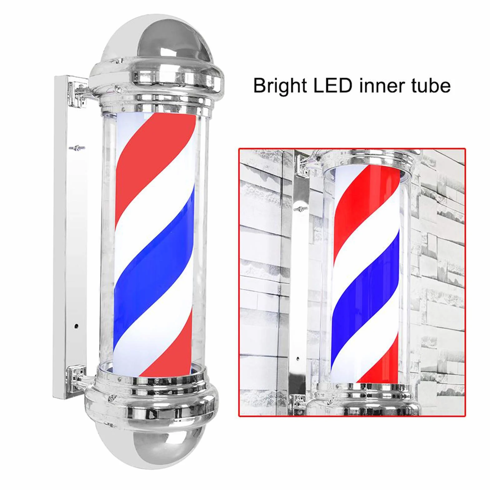 Lampa salonowa fryzjerska, obrotowe paski do salonu fryzjerskiego Open Barber Shop Pole światło LED do Barbershop
