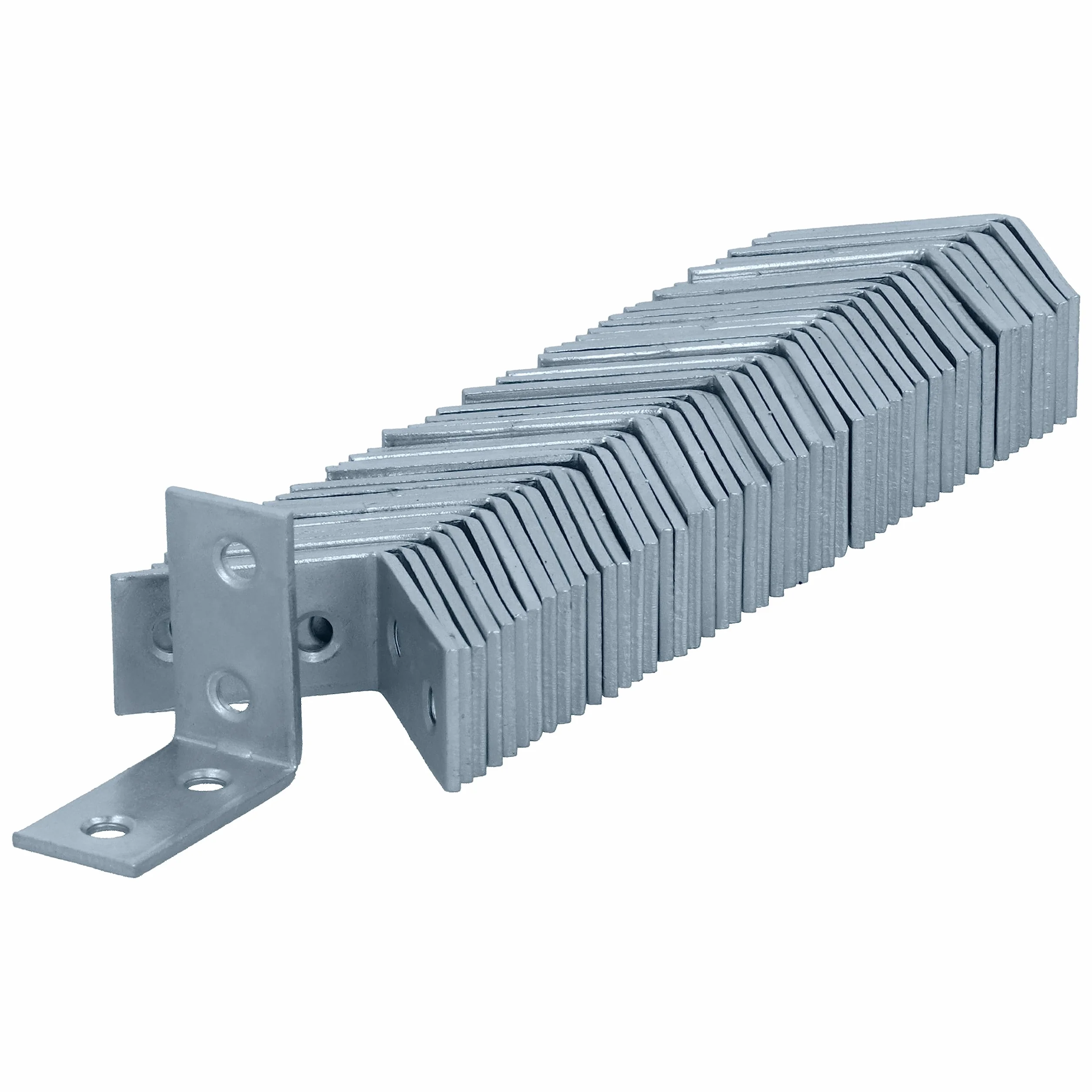 HELPMATE – 48 sztuk kątowników krzeseł 30 x 30 x 14 mm – łącznik kątowy ocynkowany galwanicznie i pasywowany na niebiesko – kątownik meblowy z doskonałą ochroną przed korozją, stabilny i trwały –