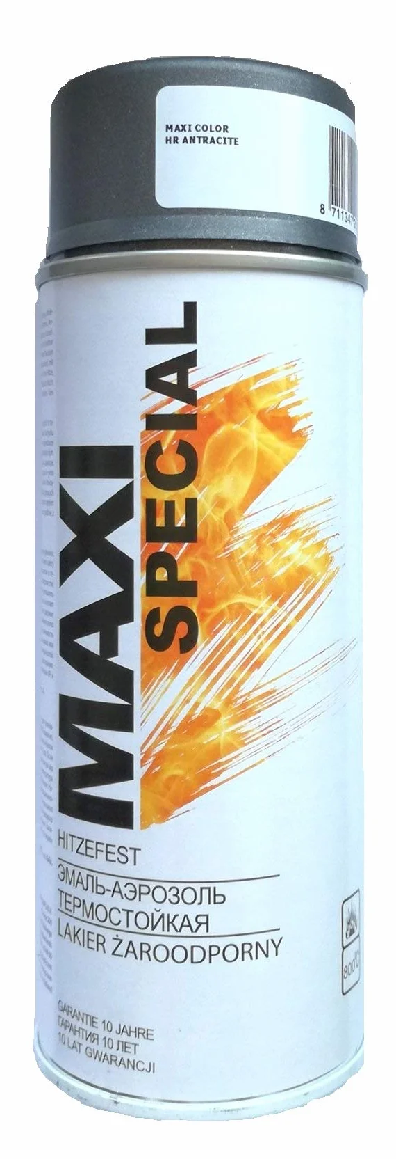 Maxi Color HITZEFEST lakier w sprayu, farba do pieca, do pieca, do rury wydechowej, 400 ml, odporny na wysokie temperatury, wydajny (800°C, antracytowy, matowy)