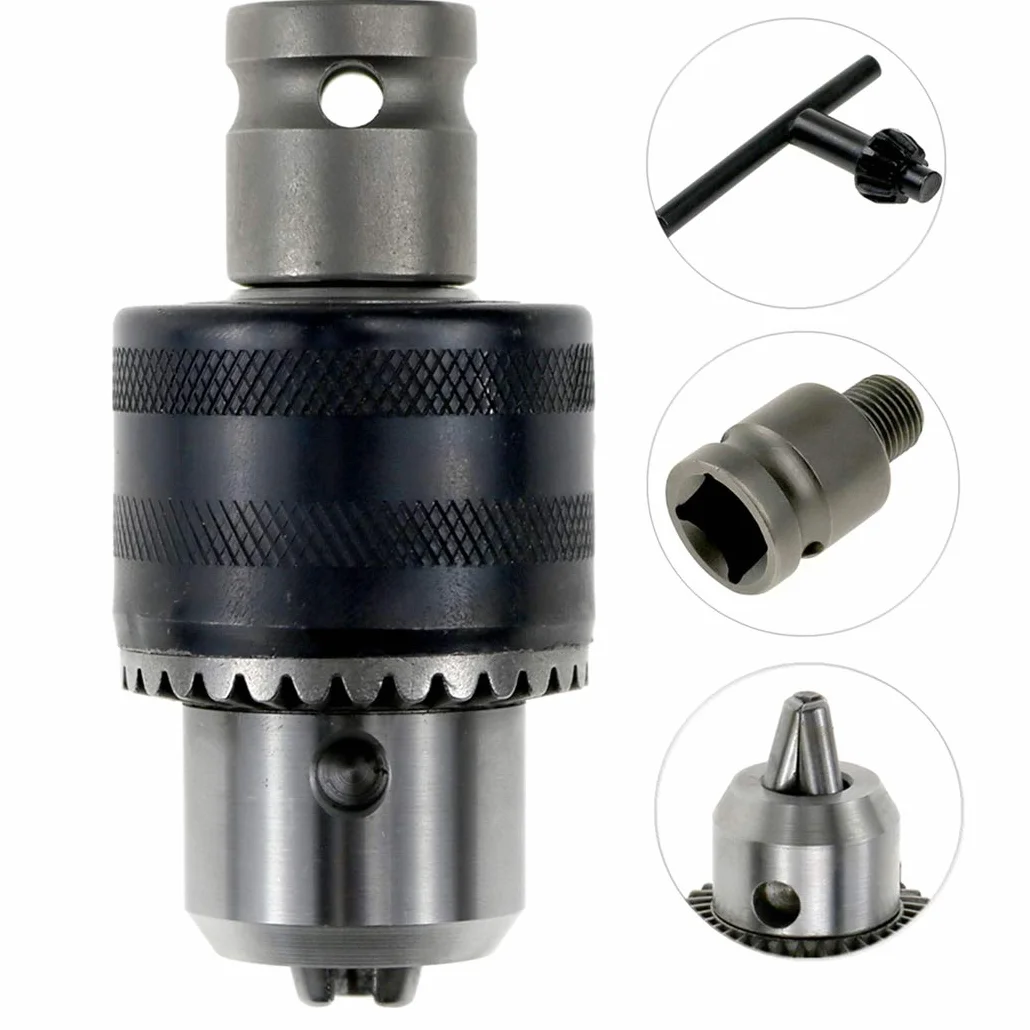 Uchwyt wiertarski o pojemności 1,5 – 13 mm do pneumatycznego klucza udarowego - narzędzie konwertujące, nasadka kwadratowa 1,27 cm (1/2 cala) adapter 1/2-20 UNF Mount wolovo