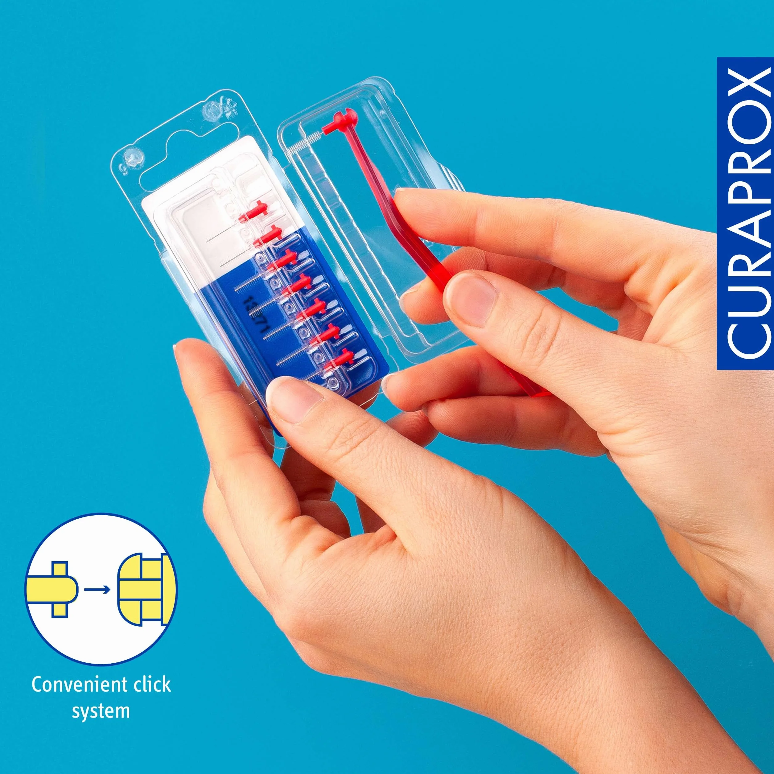 Curaprox Wkłady do szczoteczek międzyzębowych CPS 07 Prime-ISO Rozmiar 1, Czerwony/ultracienkie włókna do skutecznego czyszczenia szczelin / 8-Pack/Made in Switzerland/Niemieckie opakowania