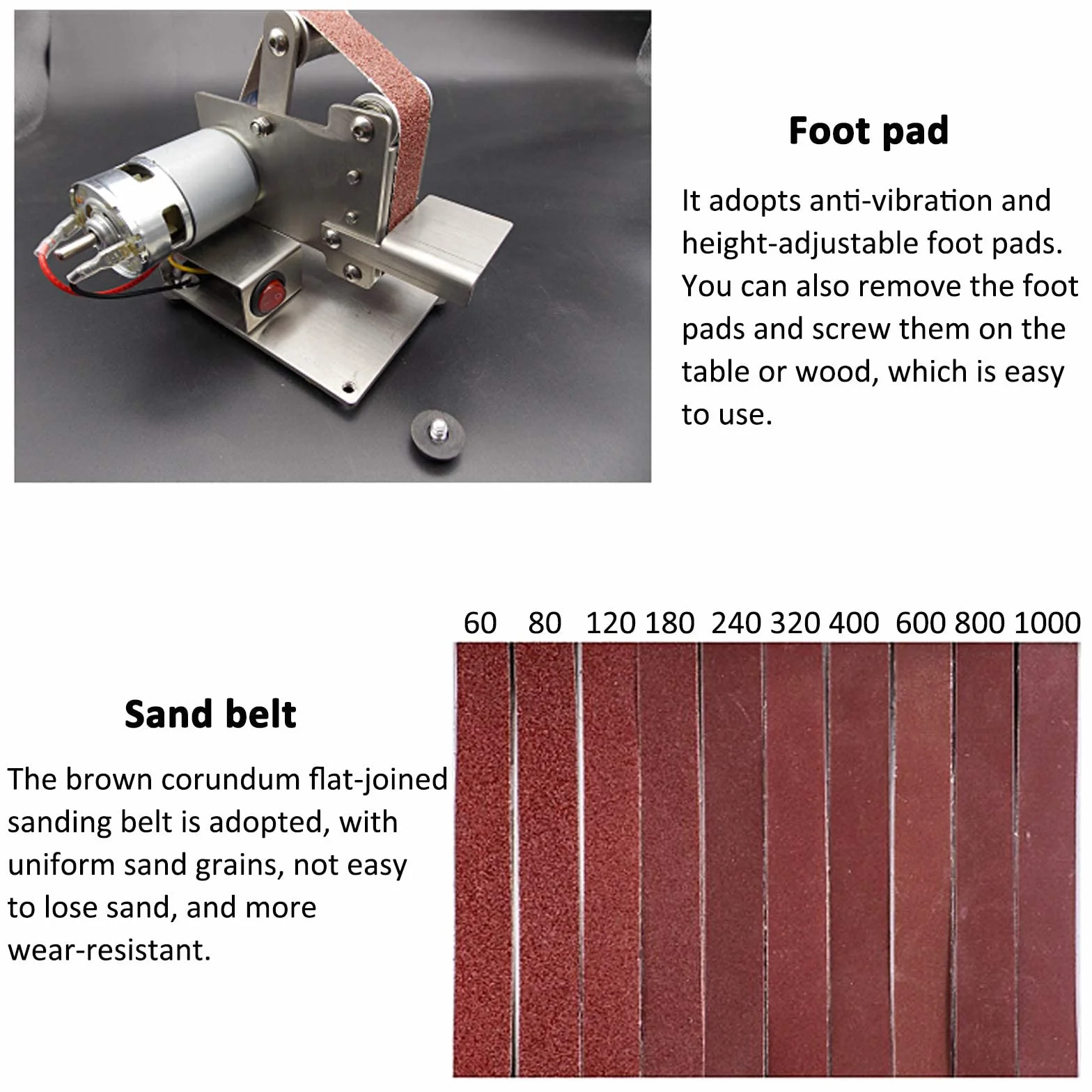 DIY Mini szlifierka taśmowa, elektryczny adapter szlifierki kątowej, 7-biegowa regulacja prędkości, łatwe w montażu łożysko szlifierki, typ 15
