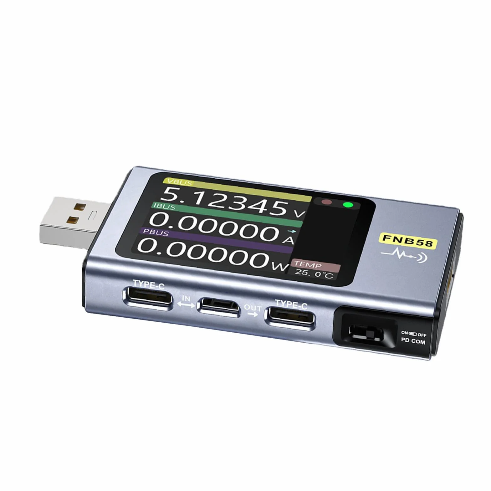 Generic Miernik Napięcia i Prądu USB z łącznością Bluetooth i 2,0-calowym Wyświetlaczem do Monitorowania ładowania w Projektach Typu „zrób to sam”.