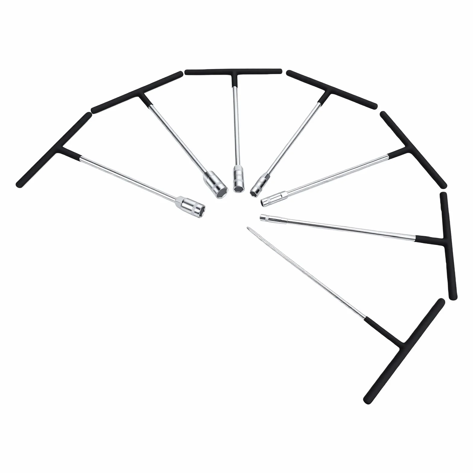 7-częściowy Zestaw Kluczy Sześciokątnych z Uchwytem T, 6mm, 8mm, 10mm, 11mm, 12mm, 13mm, 14mm, z Ergonomicznym Uchwytem do Naprawy Samochodów, Motocykli i rowerów.