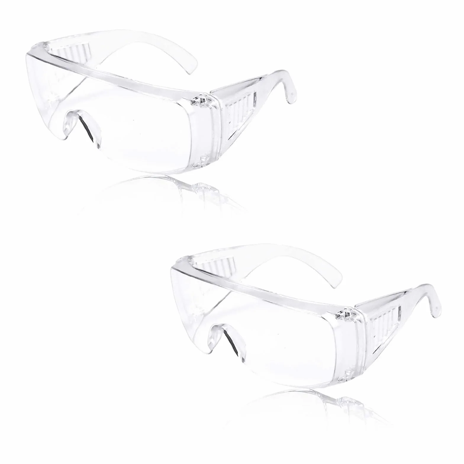 Przezroczyste okulary ochronne, 2 szt. przeciwmgielne okulary ochronne zakładane na okulary przezroczyste okulary ochronne gogle laboratoryjne z osłonami bocznymi do budowy, laboratorium