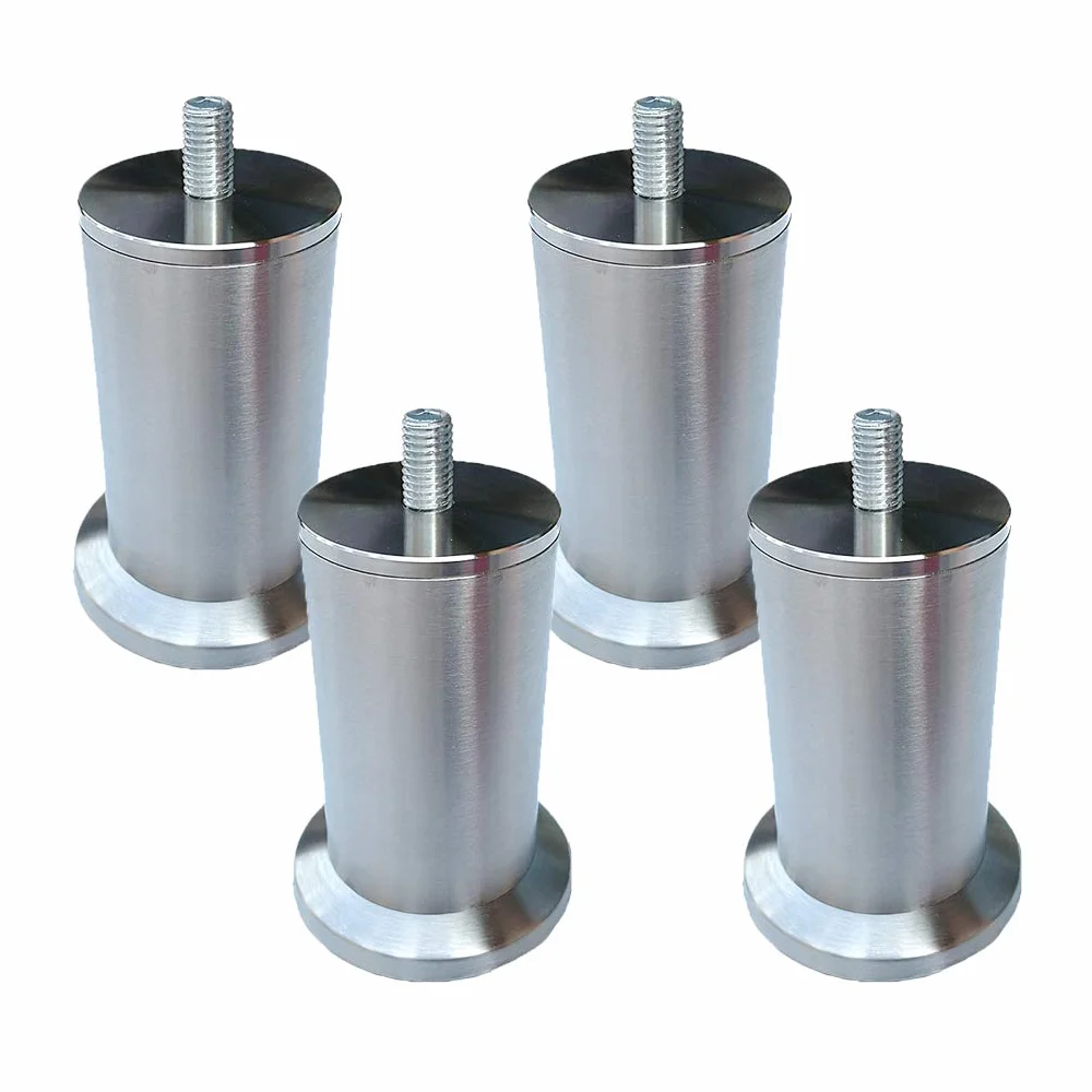 4 szt. Nogi meblowe Metalowe nogi stołowe ze stali nierdzewnej Stopki Okrągłe wymienne podstawki kanapy Sofa biurka Szafki łóżkowe Podstawki M8(15cm)