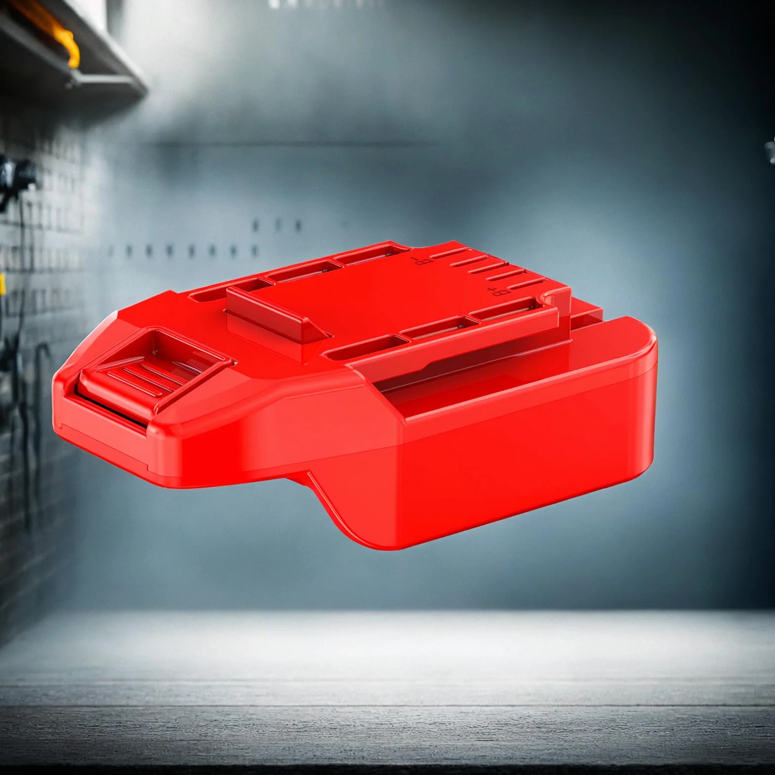 Adapter kompatybilny z narzędziami bezprzewodowymi Bauer 20 V do akumulatorów litowych DeWalt 20 V MAX XR Slider, pojedynczy adapter, czerwony, standardowy