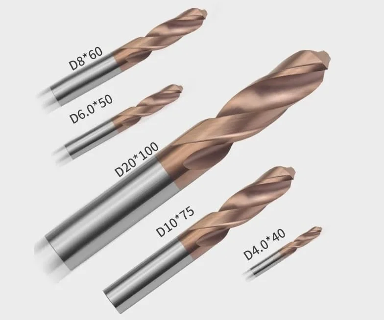 1/5/10 szt. Bit powlekany 58 stopni ze stali wolframowej D1.8 ~ D3.9 40L wiertła kręte z węglików spiekanych do CNC wiercenie w metalu frez palcowy(10PCS,D3.0x40)
