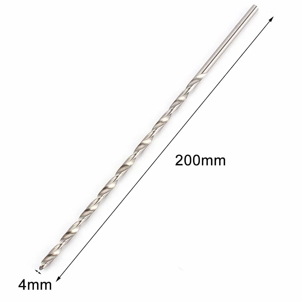 6 mm HSS Extra Long 200mm wiertło kręte z prostym trzonkiem do stali drewna z tworzywa sztucznego ze stopu aluminium
