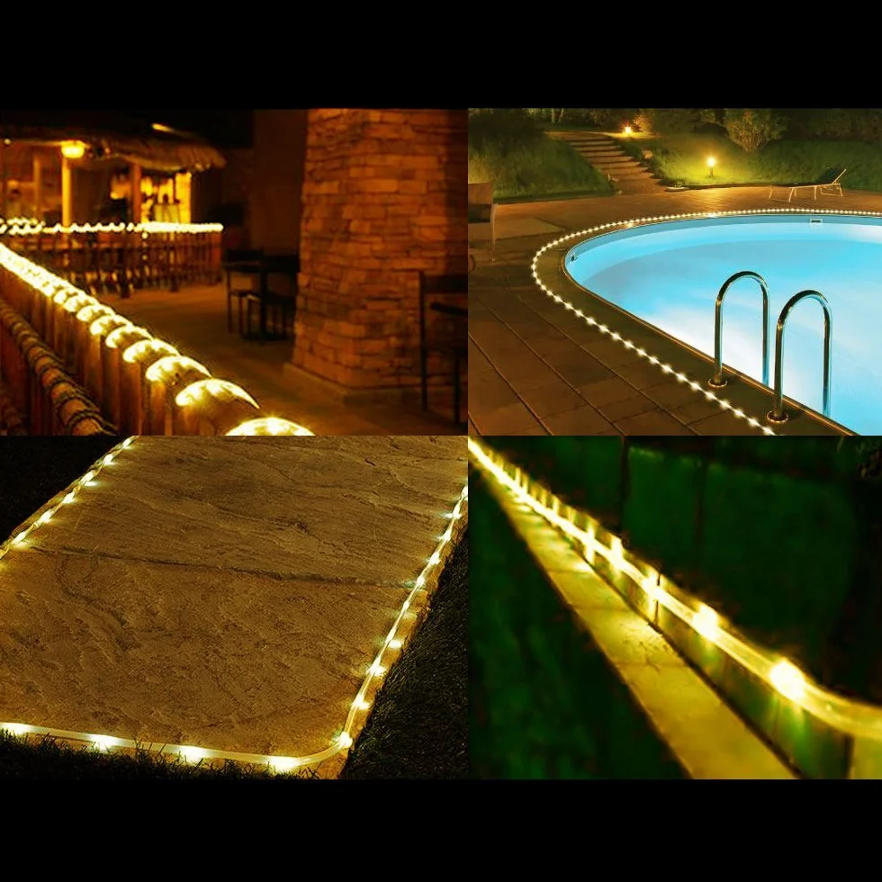 BXROIU Solarne lampki linowe, 100 diod LED, łańcuch świetlny, gwiaździste łańcuchy świetlne, 10 m, wodoodporna, na zewnątrz, na patio, do ogrodu, na imprezę (ciepła biel)