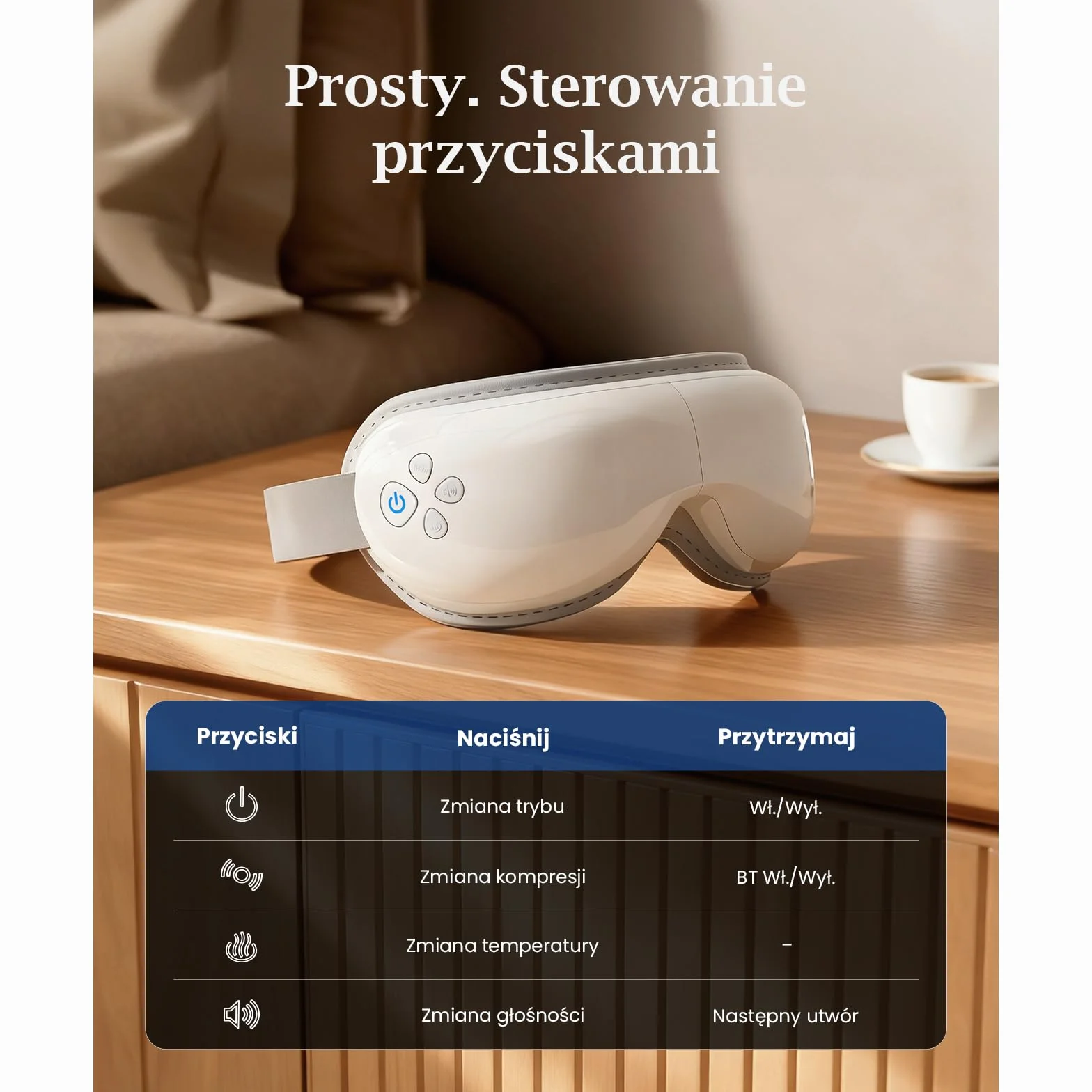 Bob and Brad EyeOasis 3 Masażer do oczu z funkcją podgrzewania, kompresją powietrzną i muzyką, składany i ładowalny Eye Massager na zmęczone i suche oczy, do relaksu przed snem