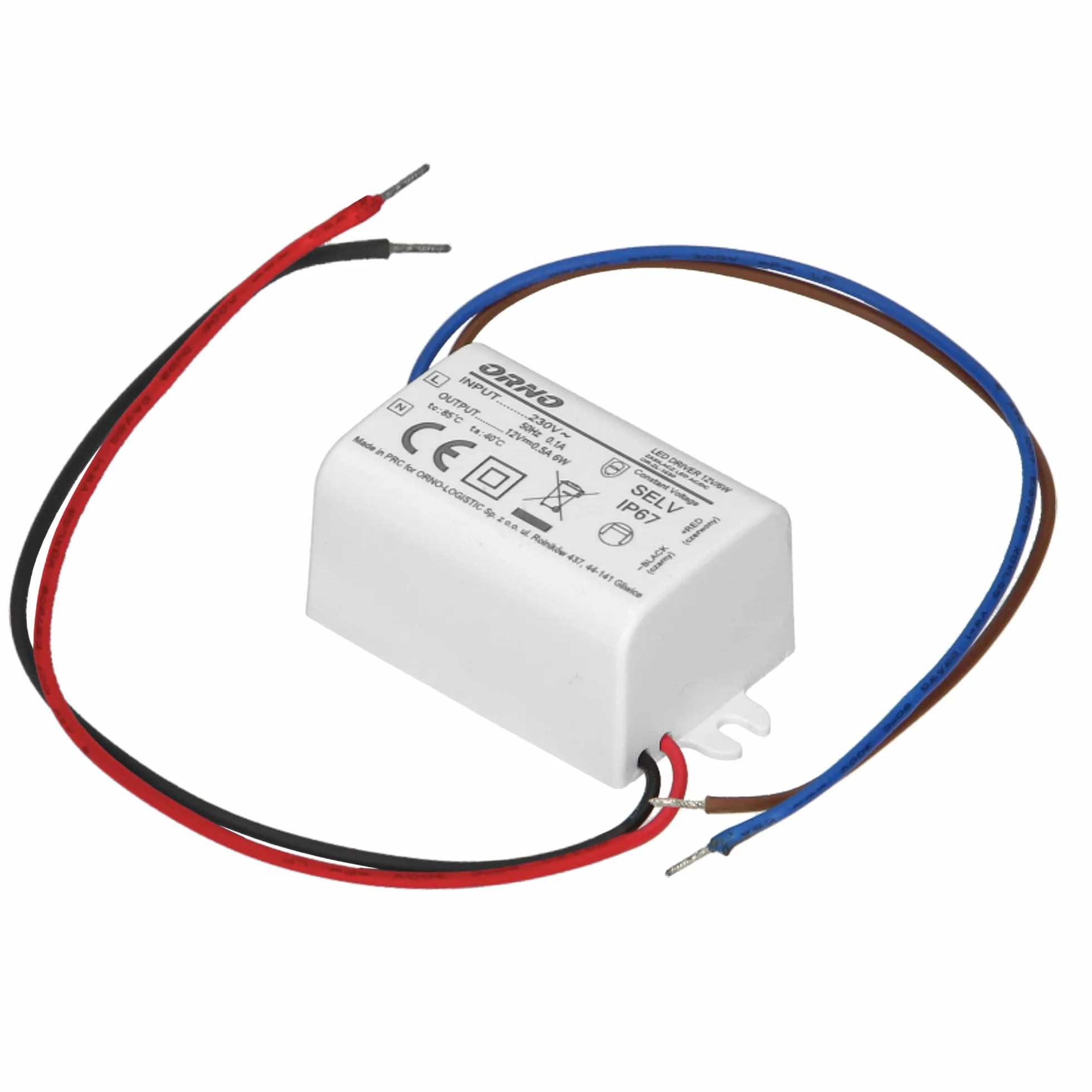 ORNO ZL-1630 Mini LED transformator 12 V podtynkowy 12 V DC 6 W IP67