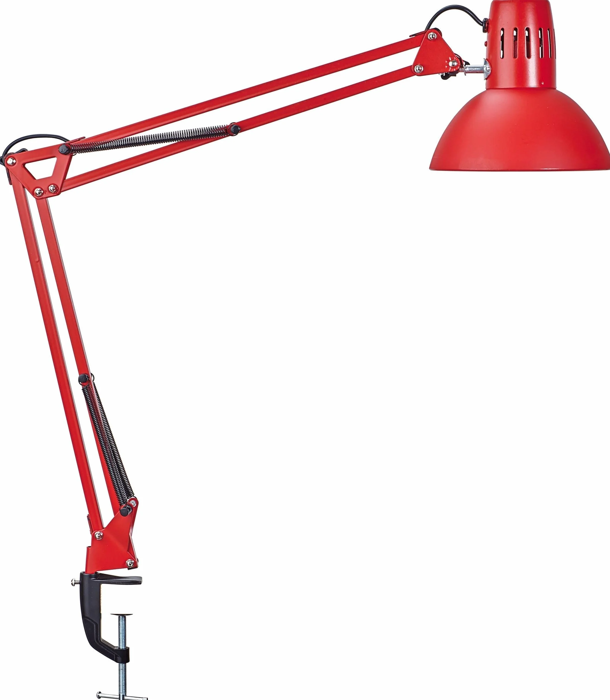 MAUL Lampa Biurkowa MAULstudy Designerska Lampa Zaciskowa z Ramieniem Przegubowym Metal Regulowana Lampa Biurowa Ekskluzywne Żarówki Czerwona