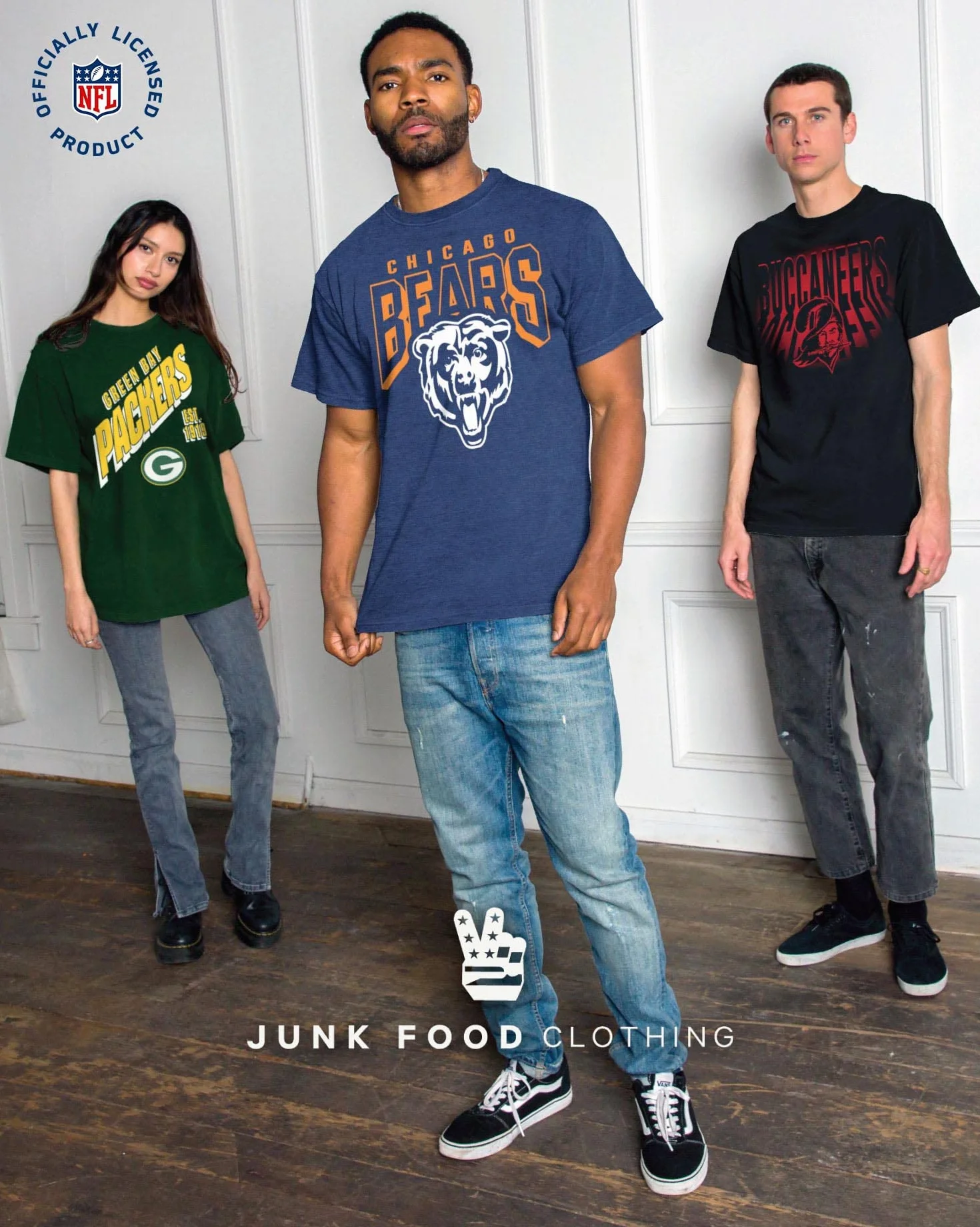 Junk Food Odzież x NFL - klasyczne logo drużyny unisex dla dorosłych - oficjalnie licencjonowana koszulka z krótkim rękawem